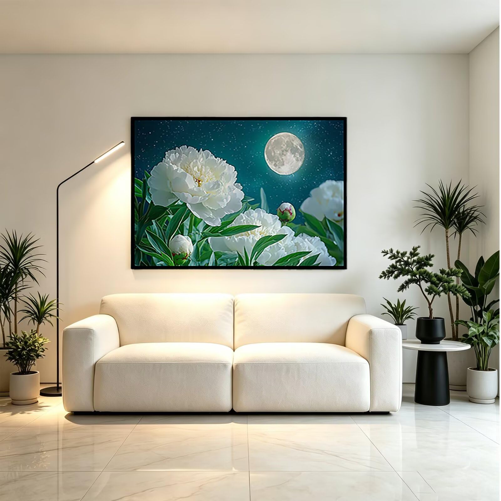 5D kwadratowy obraz diamentowy księżyc 60x80cm-36479