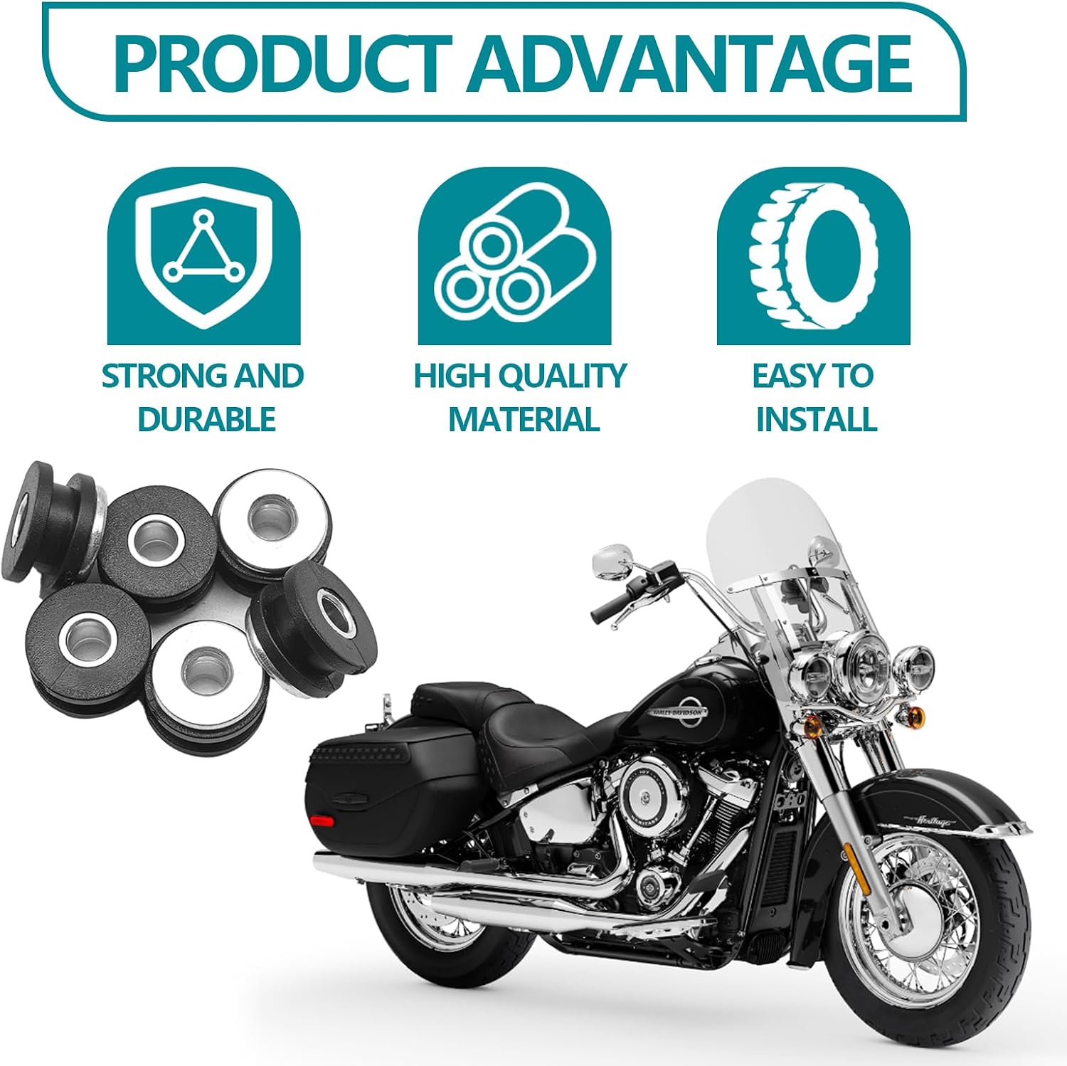 Gas Fuel Tank Rubber Grommets Bushing Kit for FXWG 1985-1986, Springer Harley Softail 1984-1999, Springer Bad Boy Fatboy FXWG 1985-1986