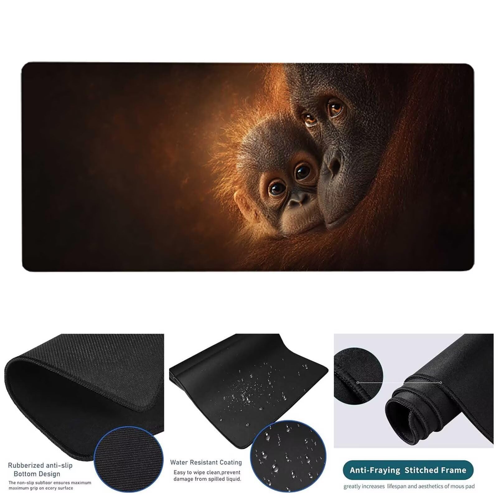 Podkładka pod mysz XXL 1500 x 800 x 3 mm, czarna zmywalna podkładka pod mysz dla zwierząt, akcesoria do gier, z antypoślizgową gumową podstawą na biurko do komputera, pracy, domu, prezent dla mężczyzn
