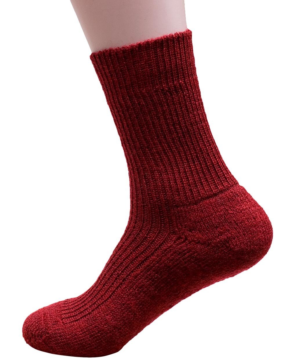 Hirsch Natur Men's Red 100% Pure Wool Ankle Sock With Insulating Terry Sole (3. Uk 6.5-7 / Eu 40-41, 3. )