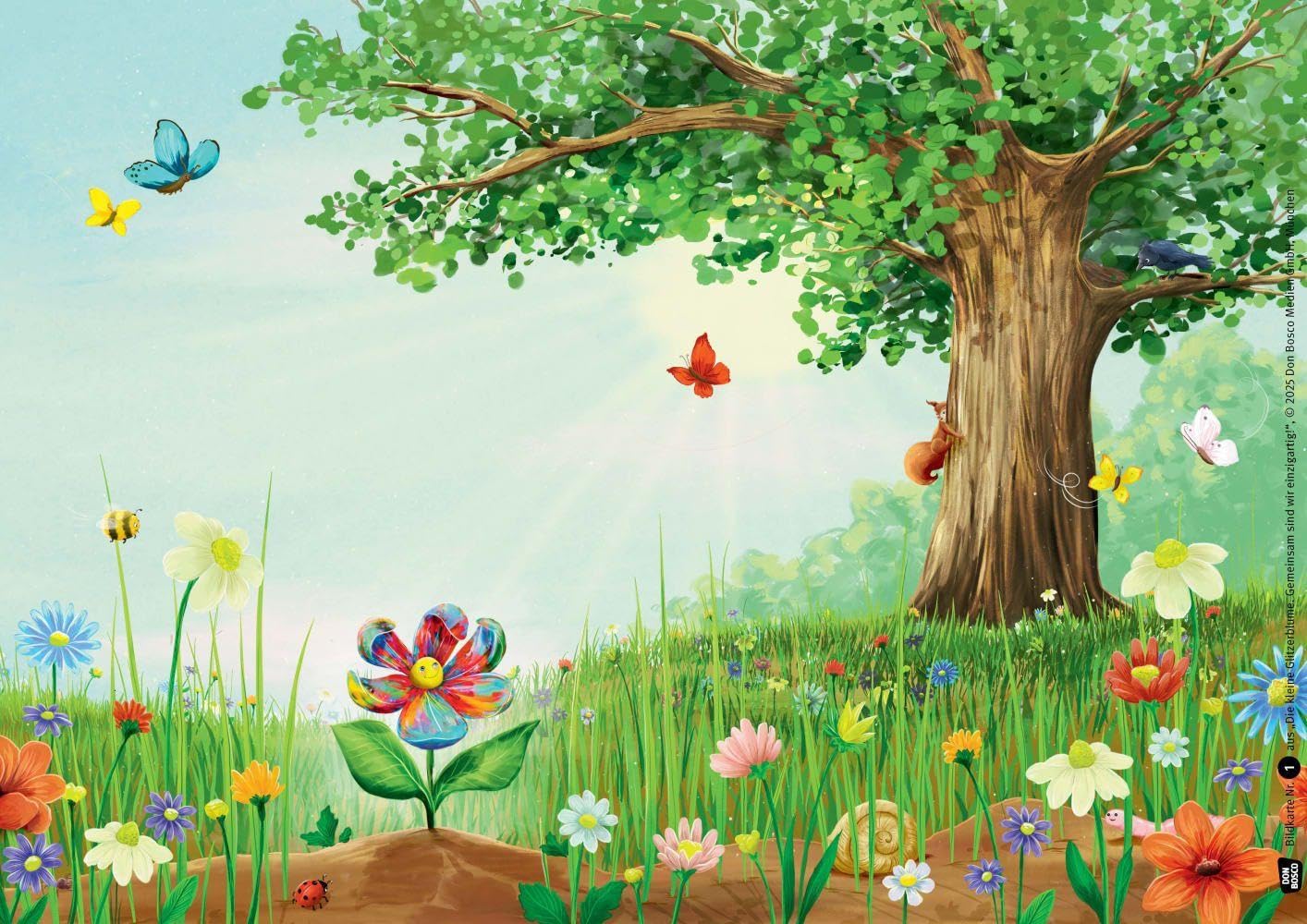 Die kleine Glitzerblume. Gemeinsam sind wir einzigartig! Eine Geschichte mit Rabe und Eichhörnchen. Kamishibai Bildkartenset: Entdecken - Erzählen - Begreifen: Bilderbuchgeschichten
