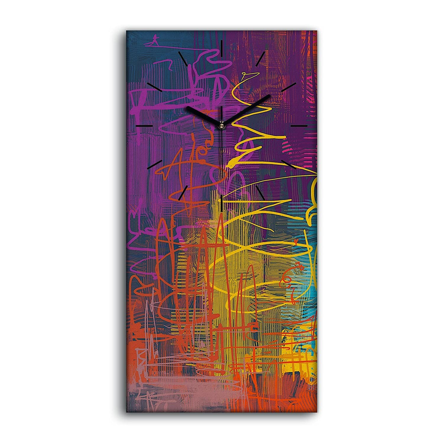 Horloge sur toile 30x60cm art moderne silencieux pour decoration murale de salon