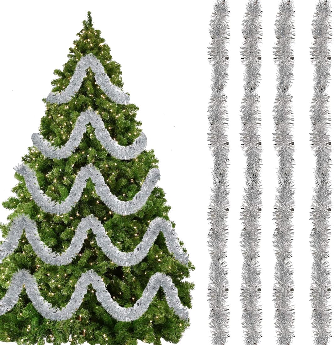 4 Pièces Guirlandes Tinsel Noël, 2m Guirlande Tinsel