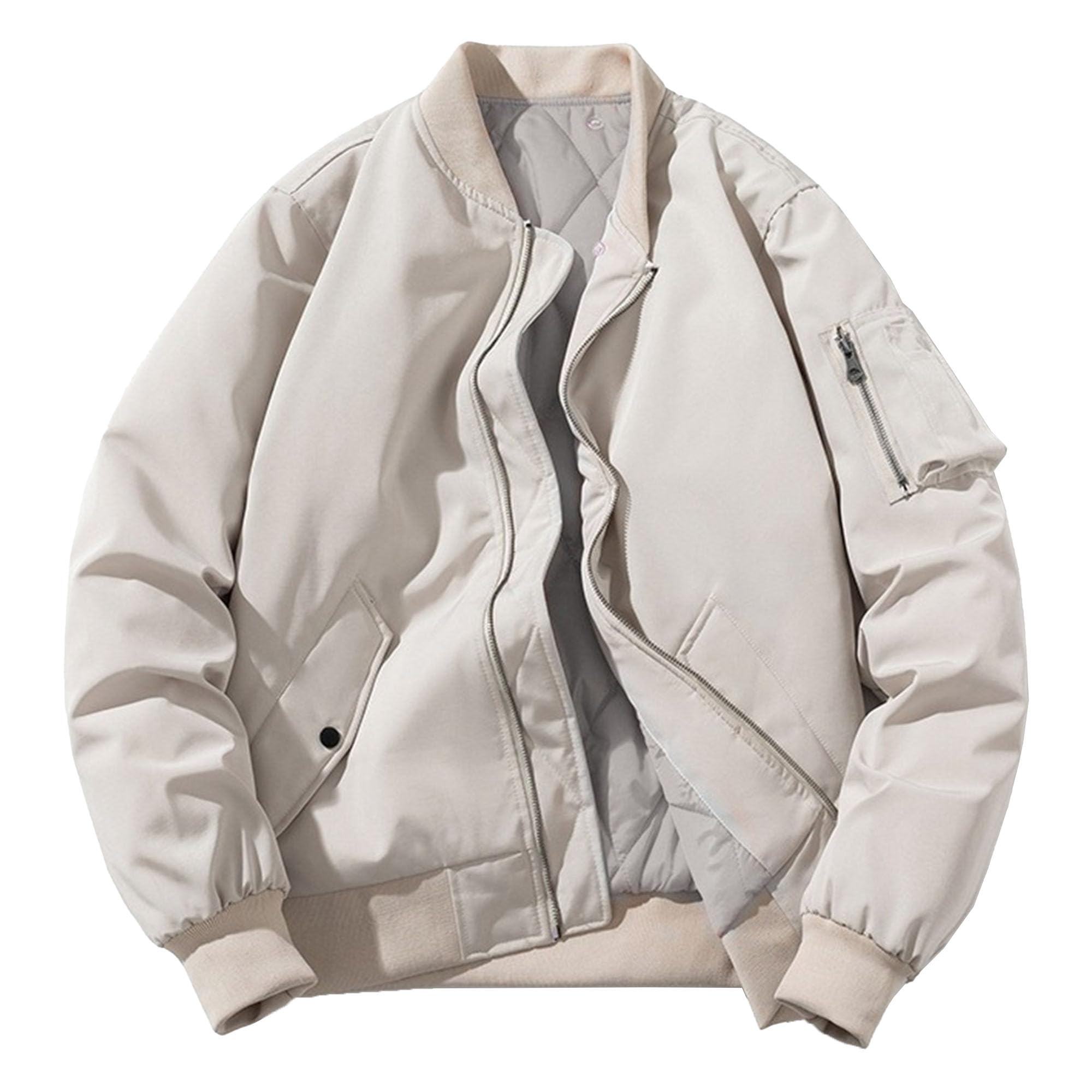 Bomber da uomo leggero autunno/primavera elegante trapuntato giacche zip up giacca a vento bomber cappotto uomo inverno cappotto
