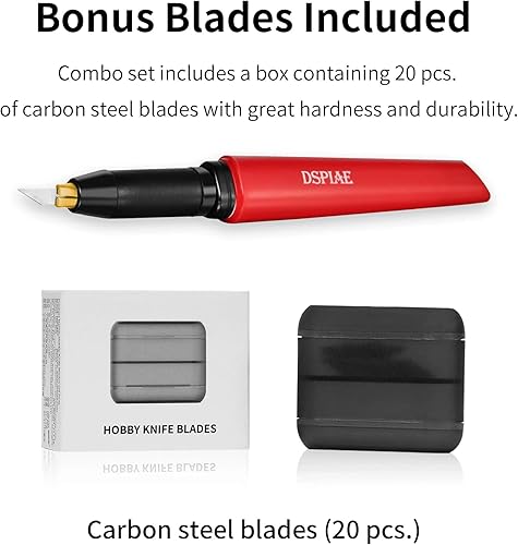 Miniatura 2 de DSPIAE - Juego de cuchillos para pasatiempos, con 20 cuchillas, cuchillo de precisión de 6.14 pulgadas