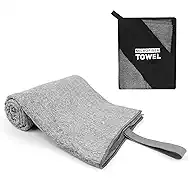 Microfiber Travel Body Towel Quick Dry Lightweight Yoga Mat Beach Swimming Pool Camping Towel (Grey, 1 Pack L(30X60 Inch)