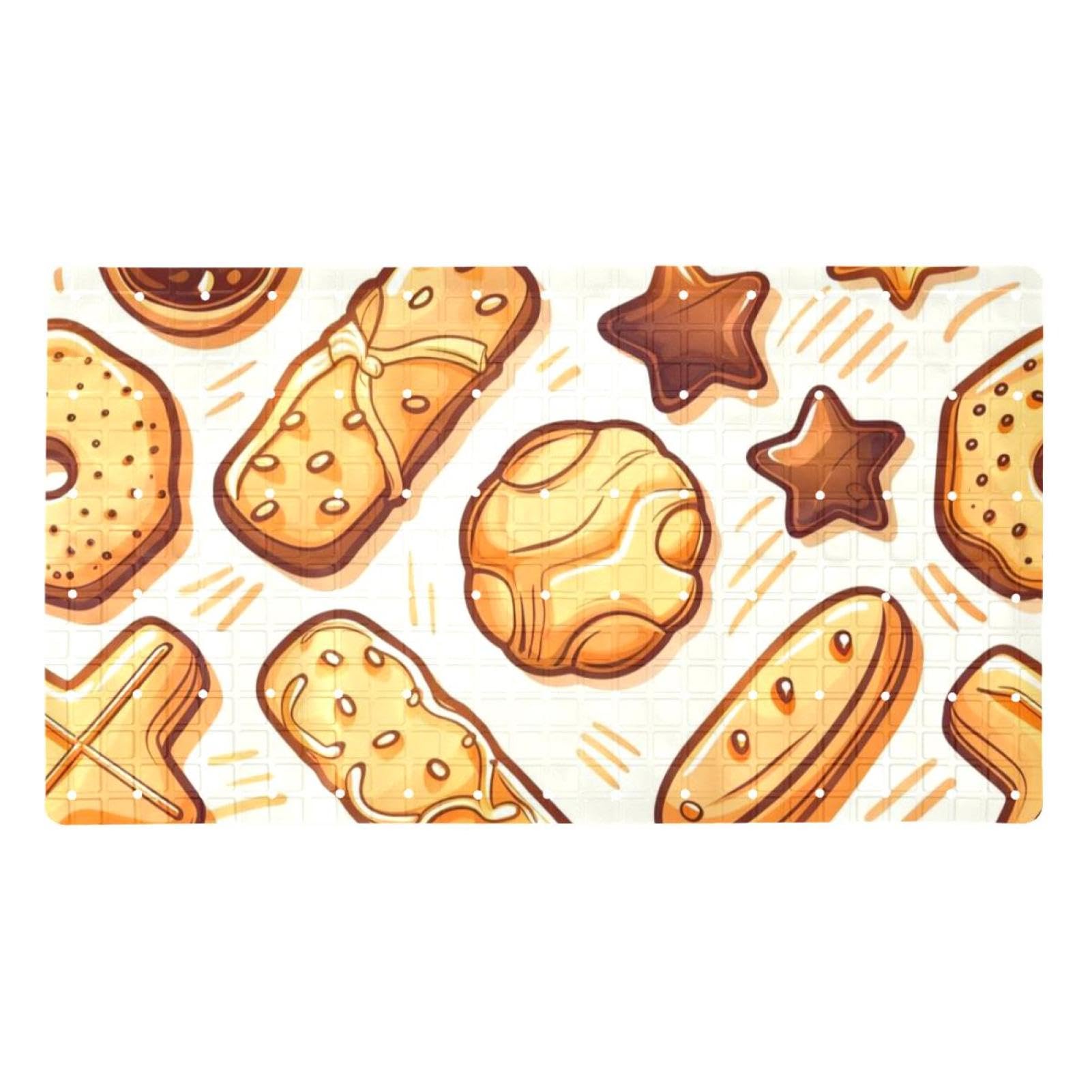 Tapis de bain antidérapant Sweet Cookies extra long pour adultes