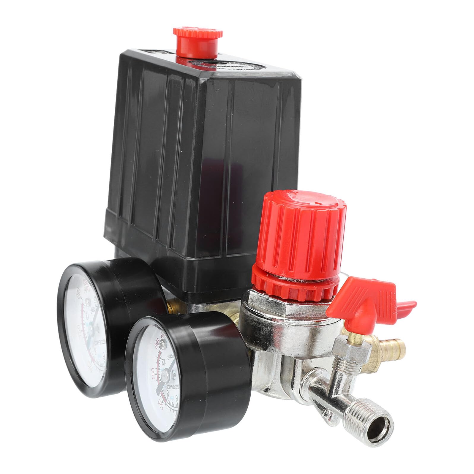 Regolatore Pressione Aria Compressore con Valvola e Manometro Controllo per Compressori Aria Materiale Durevole e Funzionamento Efficiente