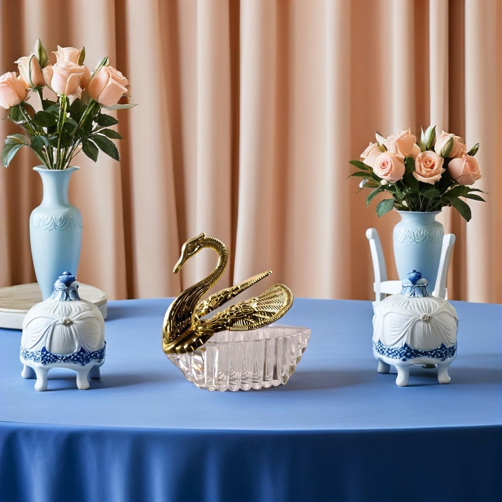 YUYUETIME 24 Stück Schwanenförmige Hochzeitsboxen aus Acryl im Europäischen Stil Einzigartige Süßigkeitenaufbewahrungsboxen für Hochzeit mit Sicherer und Eleganter Textur