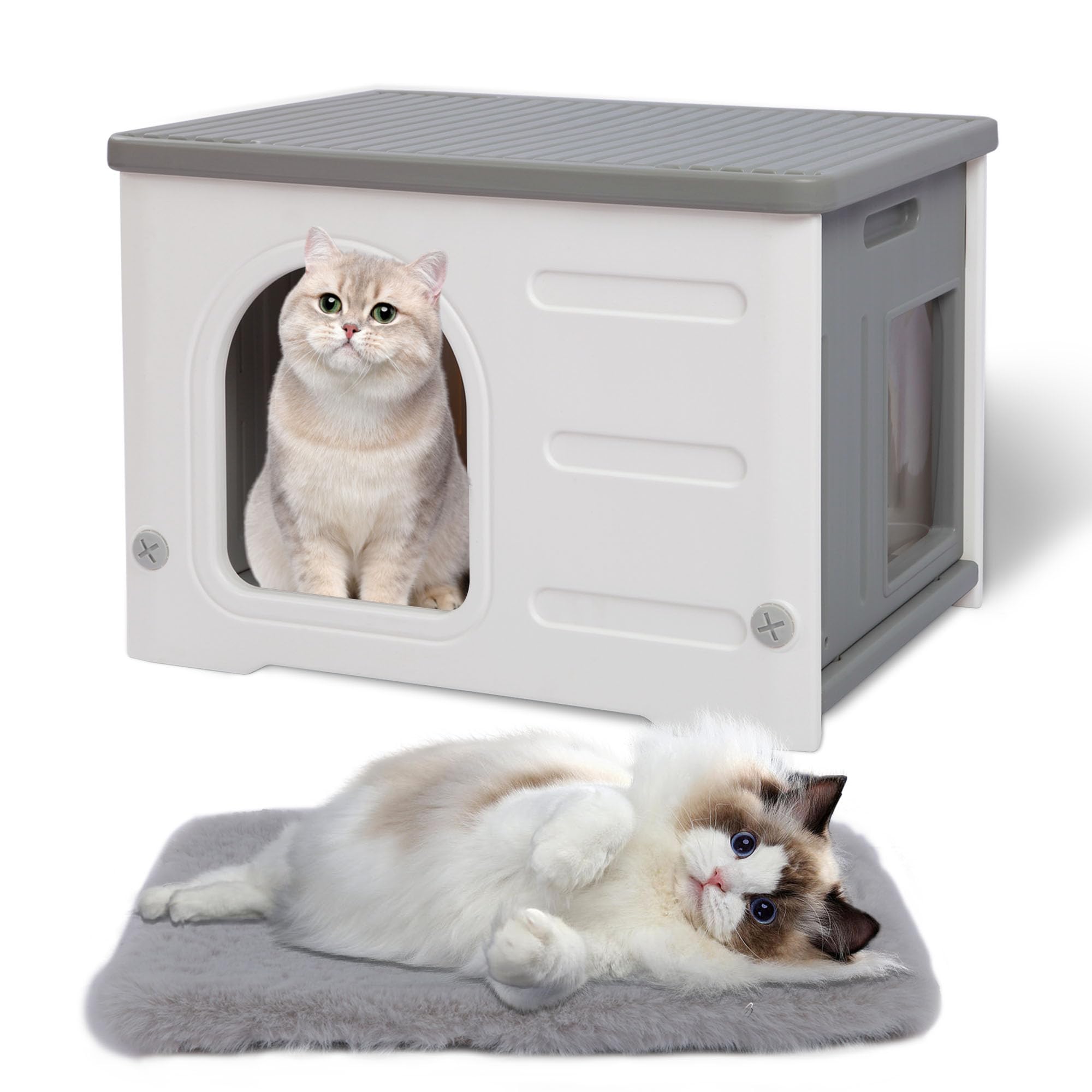 Katzenhäuser für Indoor-Katzen Kunststoff verwildert Outdoor