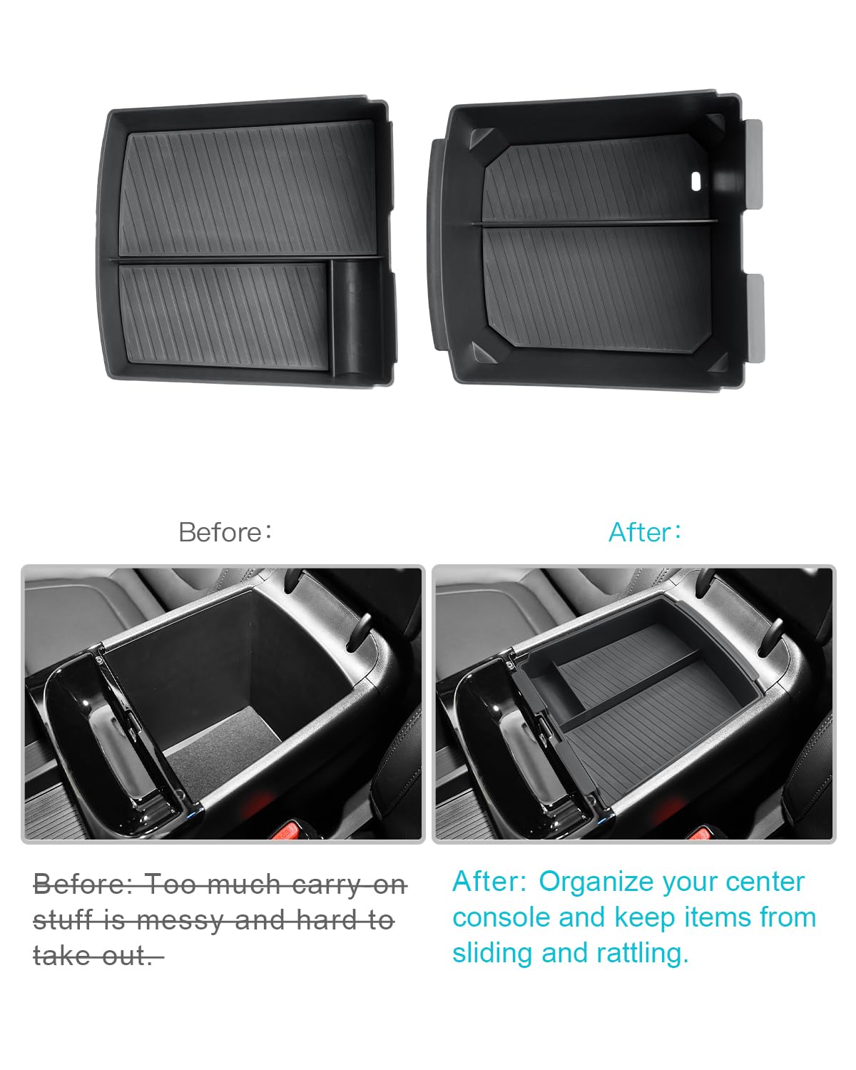 CDEFG Compatibile con Hyundai Tucson NX4 2025 2026 Facelift console centrale bracciolo, scatola portaoggetti doppio strato per auto center organizer per console vassoio Tucson 2025 N Line accessori