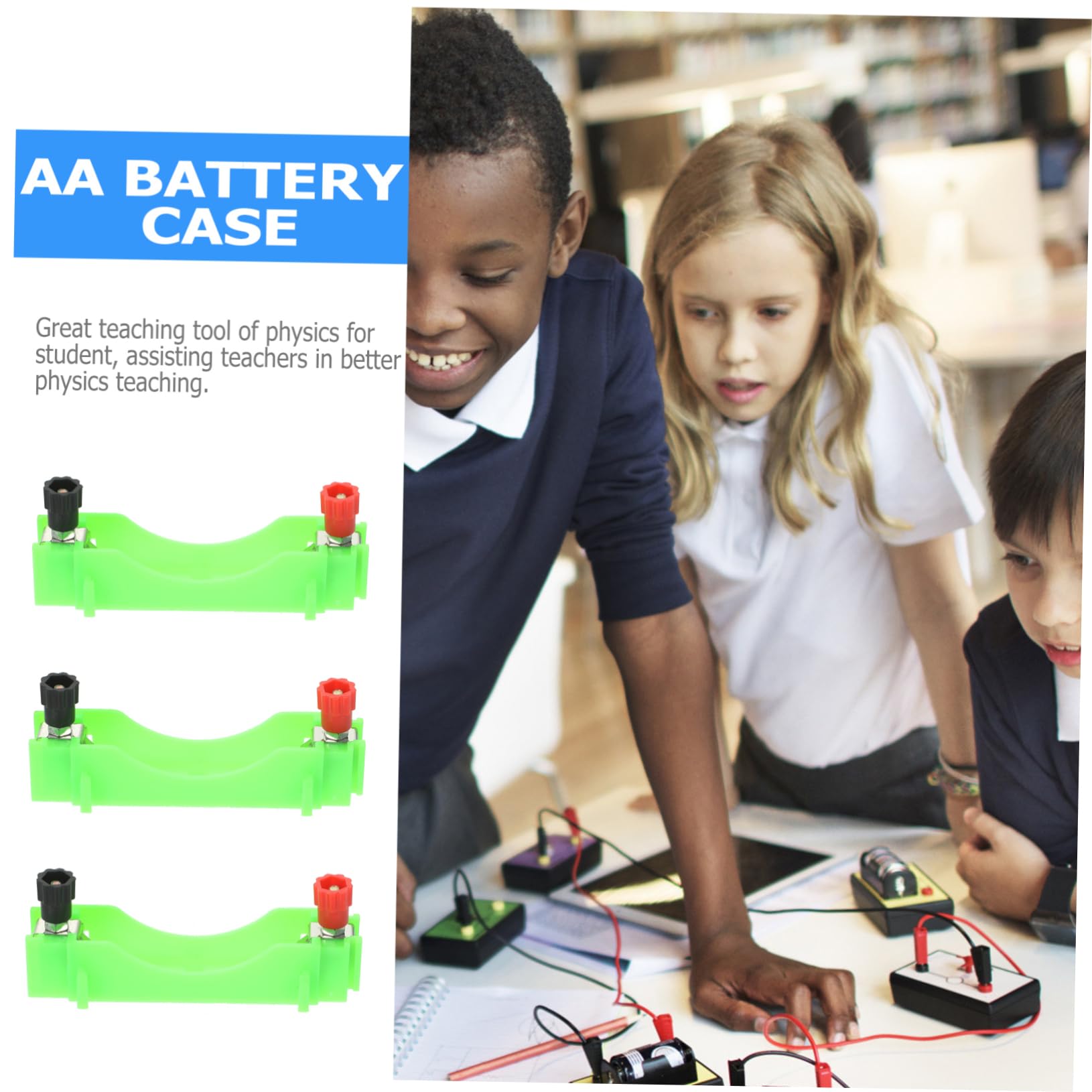 QUMIIRITY 6Pcs Aa Battery Case Holder for Physics Lab Learning Tool and Safe Design Easy to Install for DIY Circuit Projects