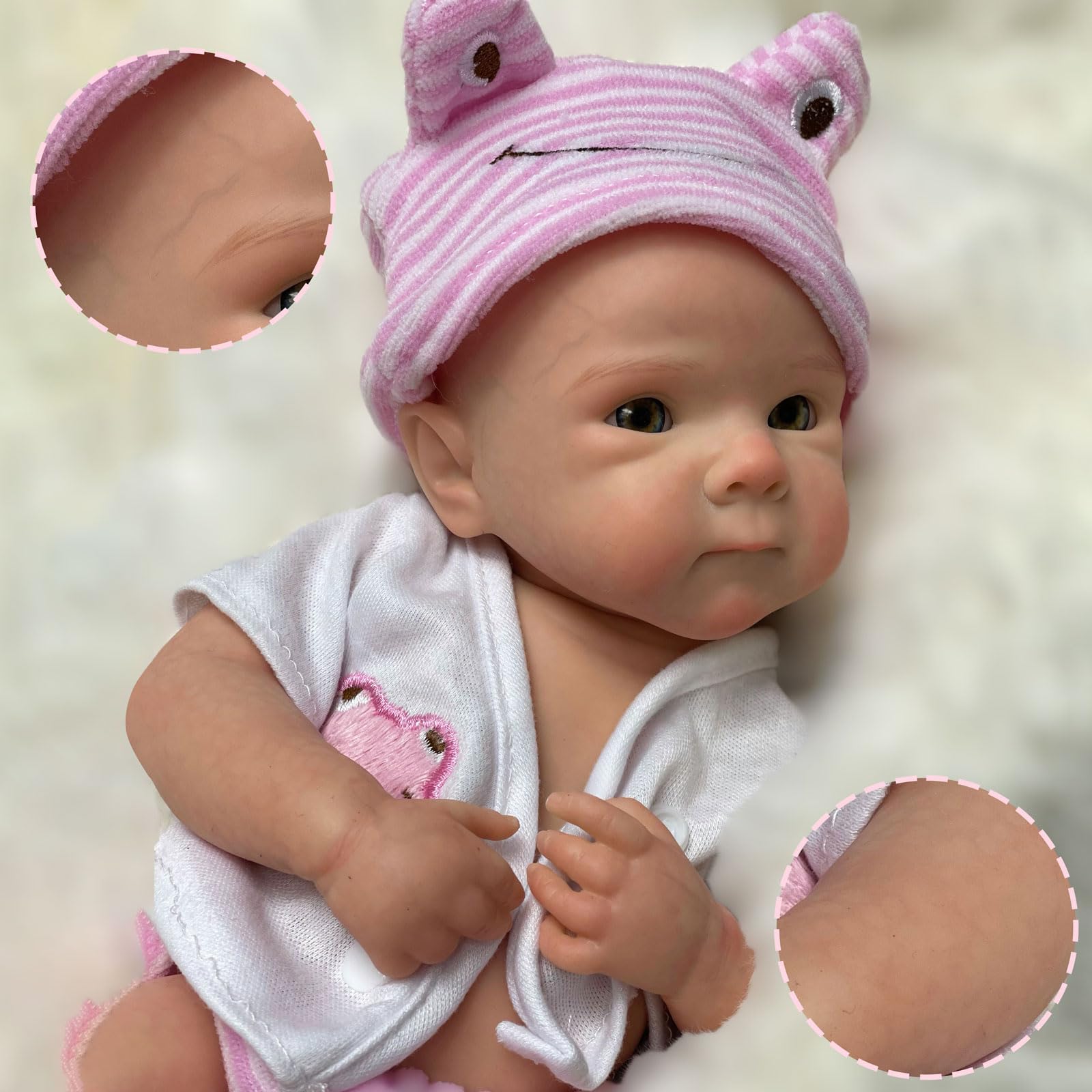 Gileutay 12in/33cm Full Body Silicone Baby Doll Girl Lifelike Reborn Baby Realistic Newborn Dolls That Look Like Real Life Babies - Image 4