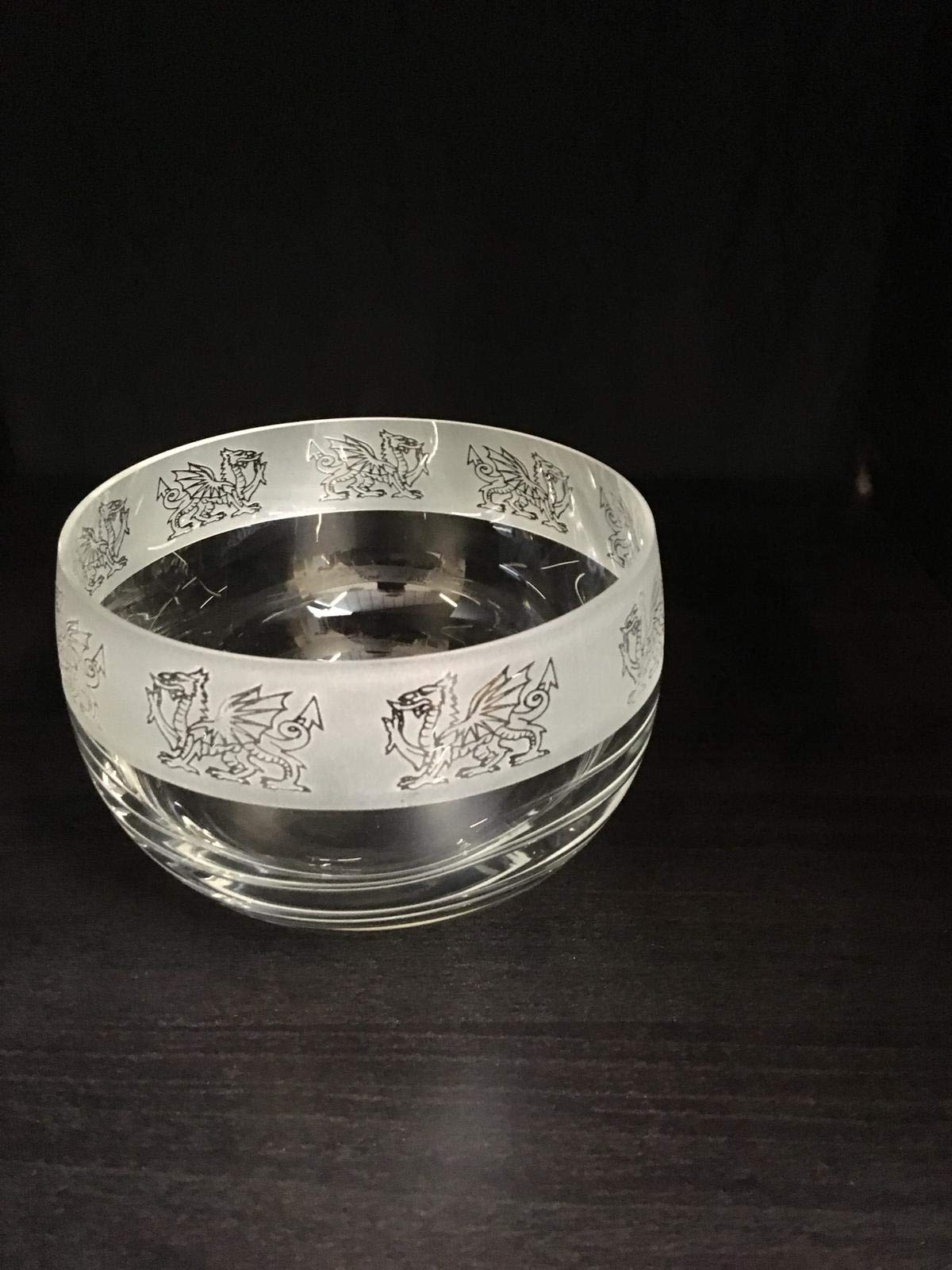 ANIMO GLASS Welsh Dragon Small Crystal Bowl
