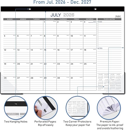 Miniatura 3 de Calendario de escritorio 2026, calendario de escritorio de 17 x 12 pulgadas, enero de 2026 a diciembre de 2026, calendario de 12 meses 2026,