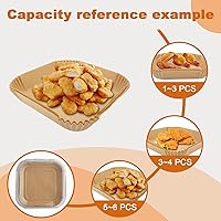 Vista 6 de Forros de papel para freidora de aire, 125 forros desechables para freidora de aire de 5 a 8 cuartos de galón, papel pergamino cuadrado