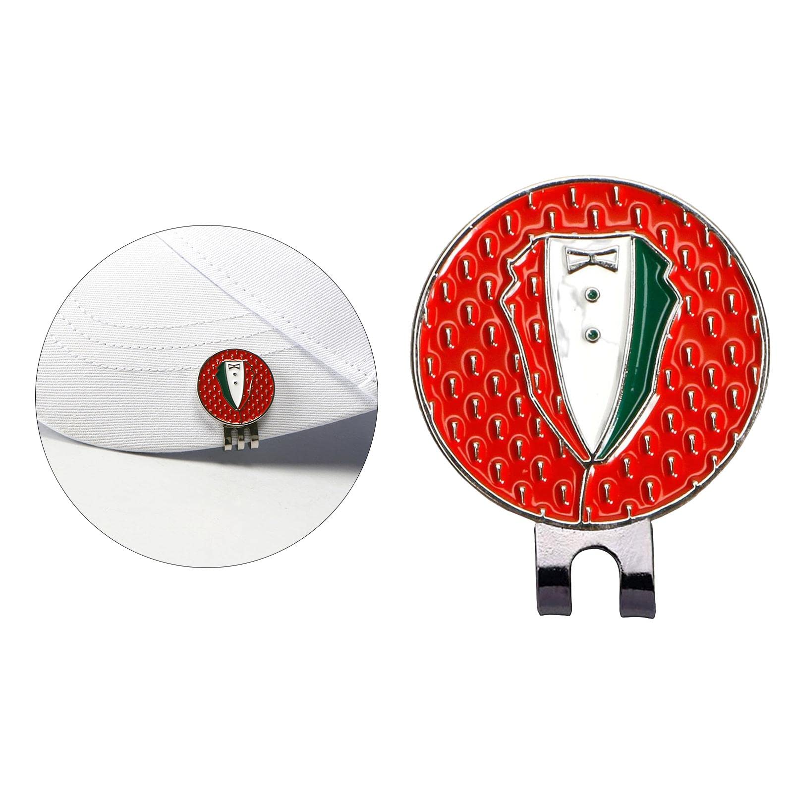 2 Clips Divertidos para Gorras con Forma de Marcador de Pelota de Golf, Hechos de Metal para Sujetar a La Visera, para Hombres Y Mujeres.