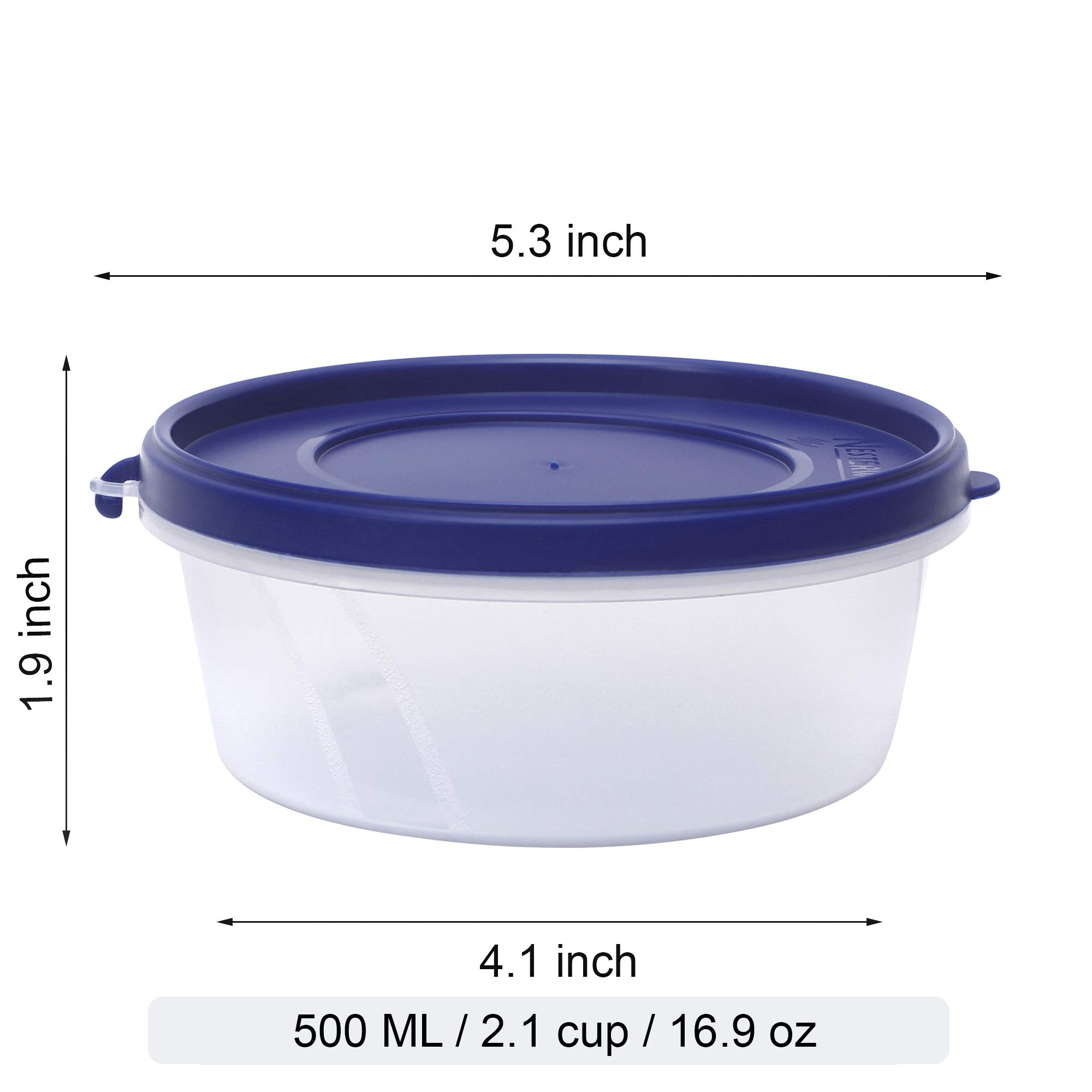 Cutting EDGE Nesterware 500ml Round Stackable Food Container (Set of 12,) 2