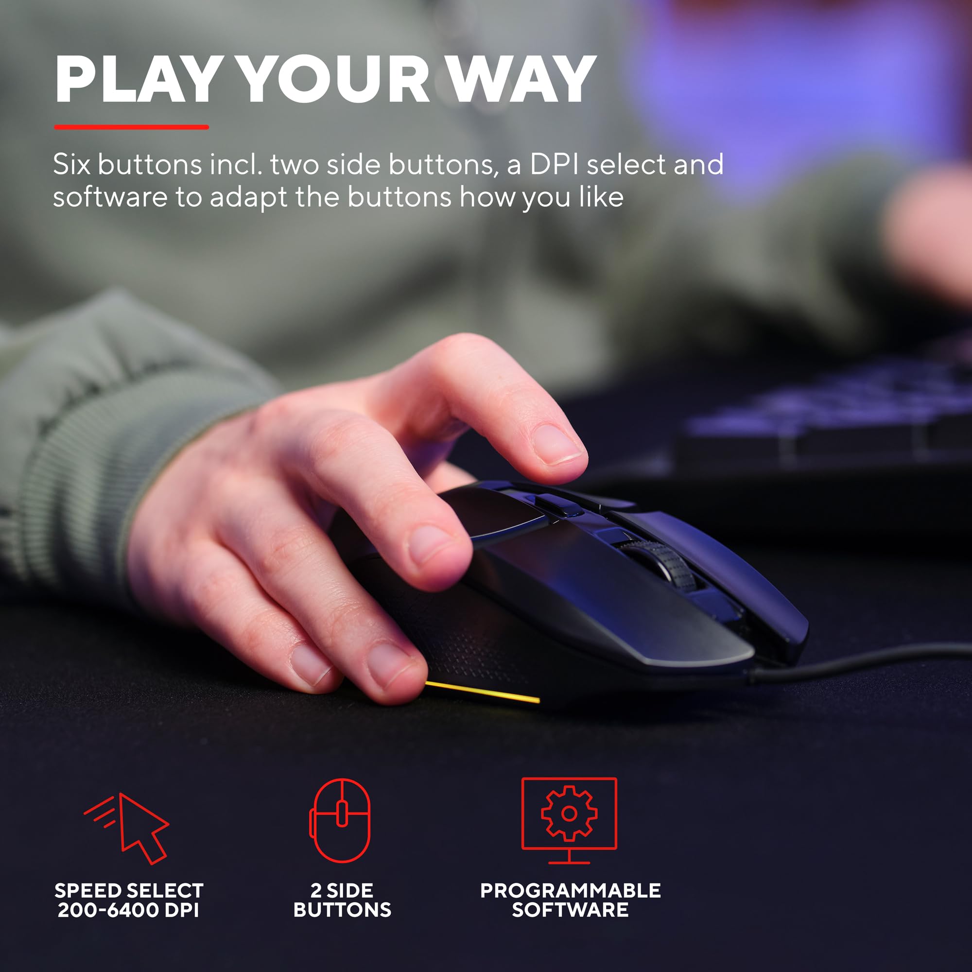 Trust Gaming GXT 792 Quadrox Kit 4-in-1 Mouse e Tastiera Gaming, Layout Italiano QWERTY, Cuffie con Microfono Leggere Jack Audio 3.5 mm, Tappetino, Bundle Pacchetto Gamer RGB per PC, Laptop - Nero