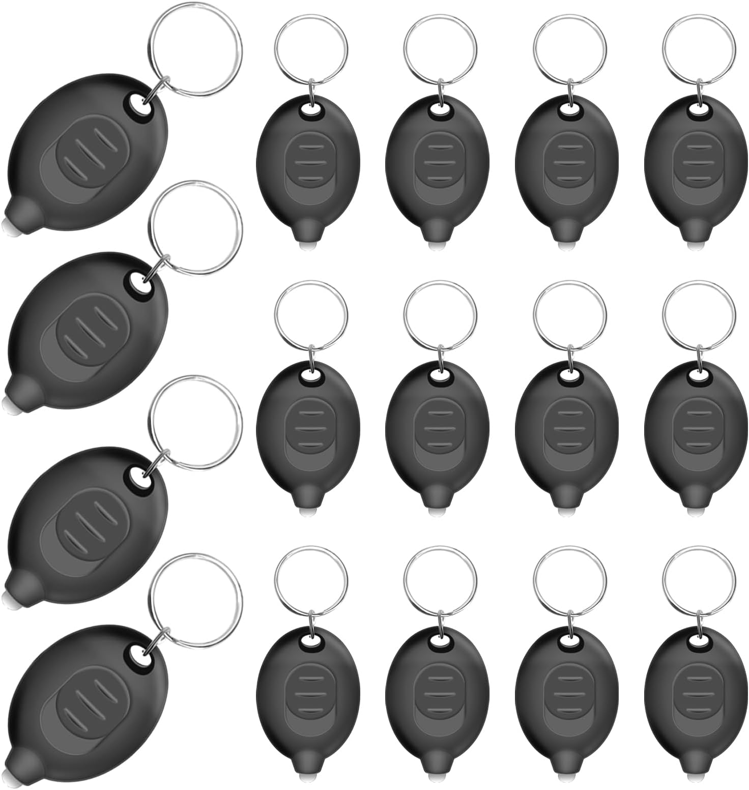 Daemson Mini LED Keychain Flashlight, Ultra Bright Tiny Flashlight, Small Keychain Flashlight White Light, Micro Pocket Key Ring LED Flashlight for Emergency Lighting Batteries Included (16PCS)