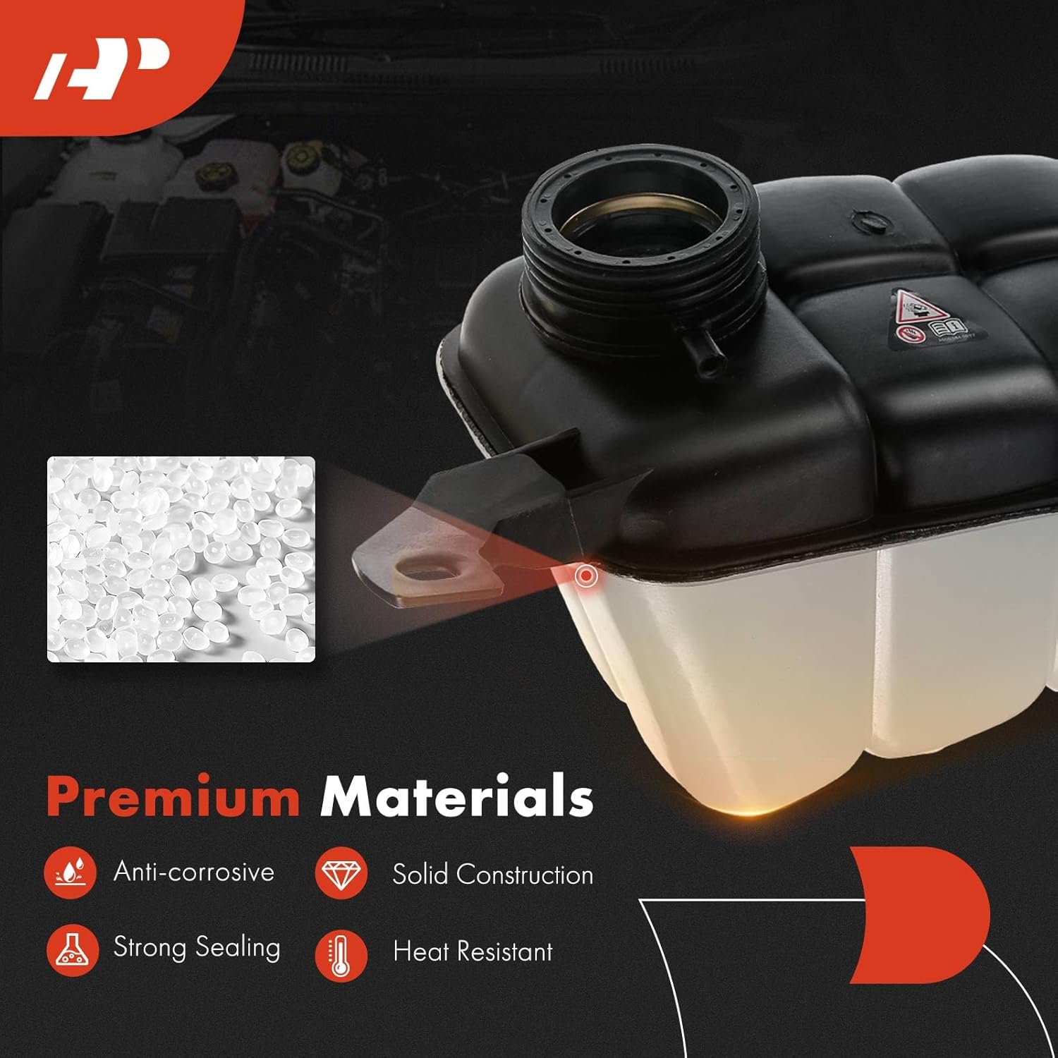 A-Premium Engine Coolant Overflow Recovery Reservoir Tank Compatible with Mercedes-Benz CL500 2000-2006, CL600 2001-2006, CL55 AMG 2001-2002, G550, S350, S430, S500, S600, S55, Petrol - Front Side