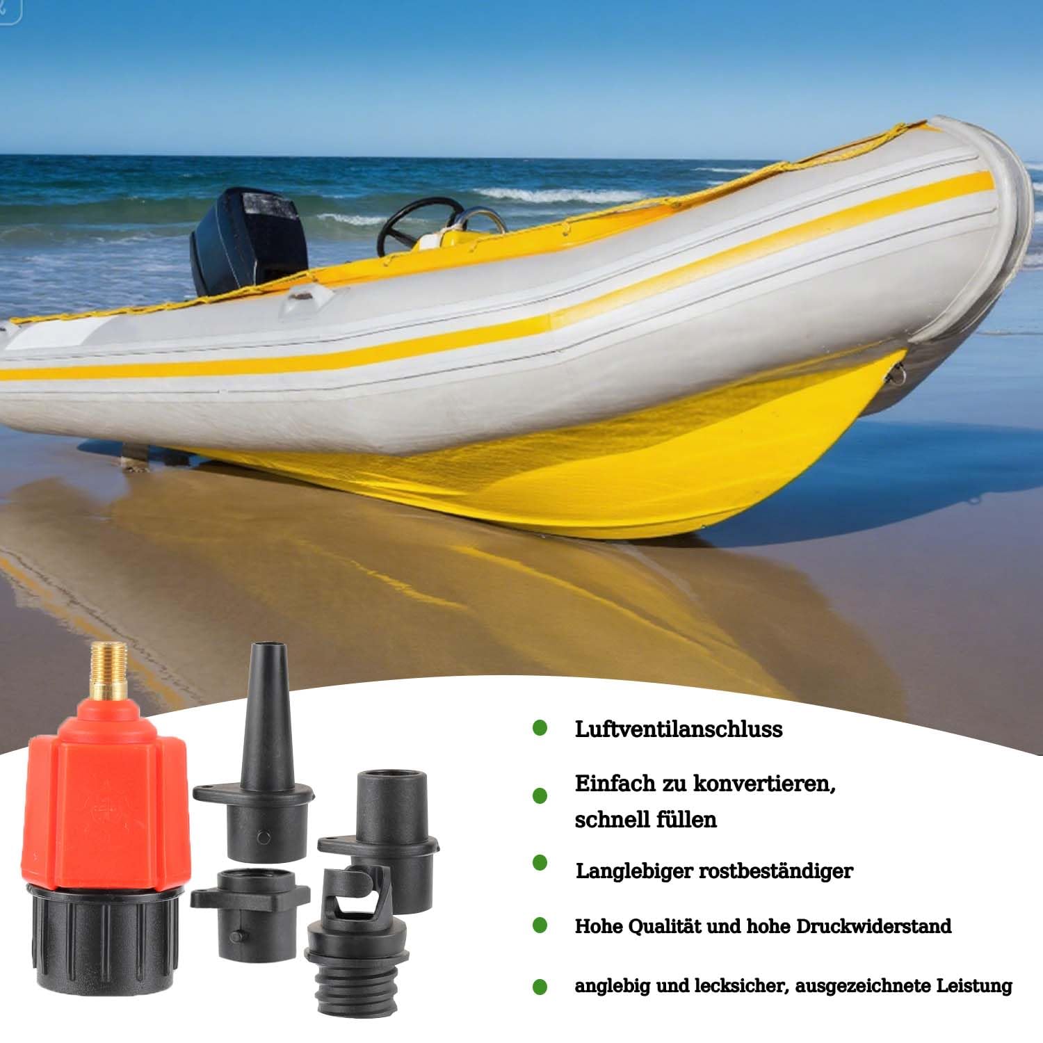 Adaptateur de Pompe Sup Gonflable, Adaptateur de Valve Sup avec 9 Buses, Adaptateur de Pompe air pour Planches pagaie, canoës, Bateaux gonflables, Kayaks, Lits gonflables, etc.