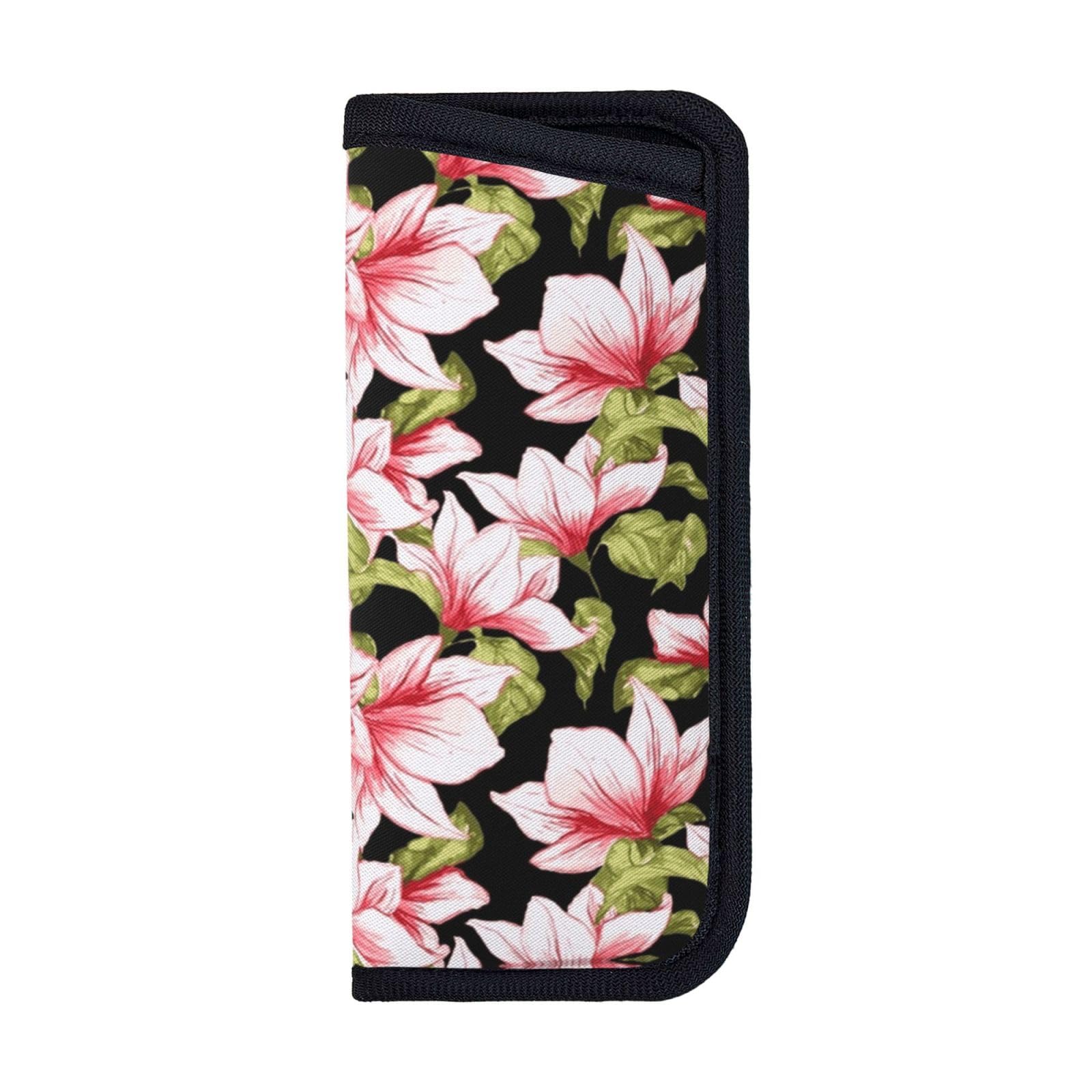 EZDLOWVBA Beauty Pink Floral Flowers Print Glasses Pouch Slim - Soft Eyeglasses Bag Spectacles Sleeve Portable Cloth Eyewear Case Sunglasses Case