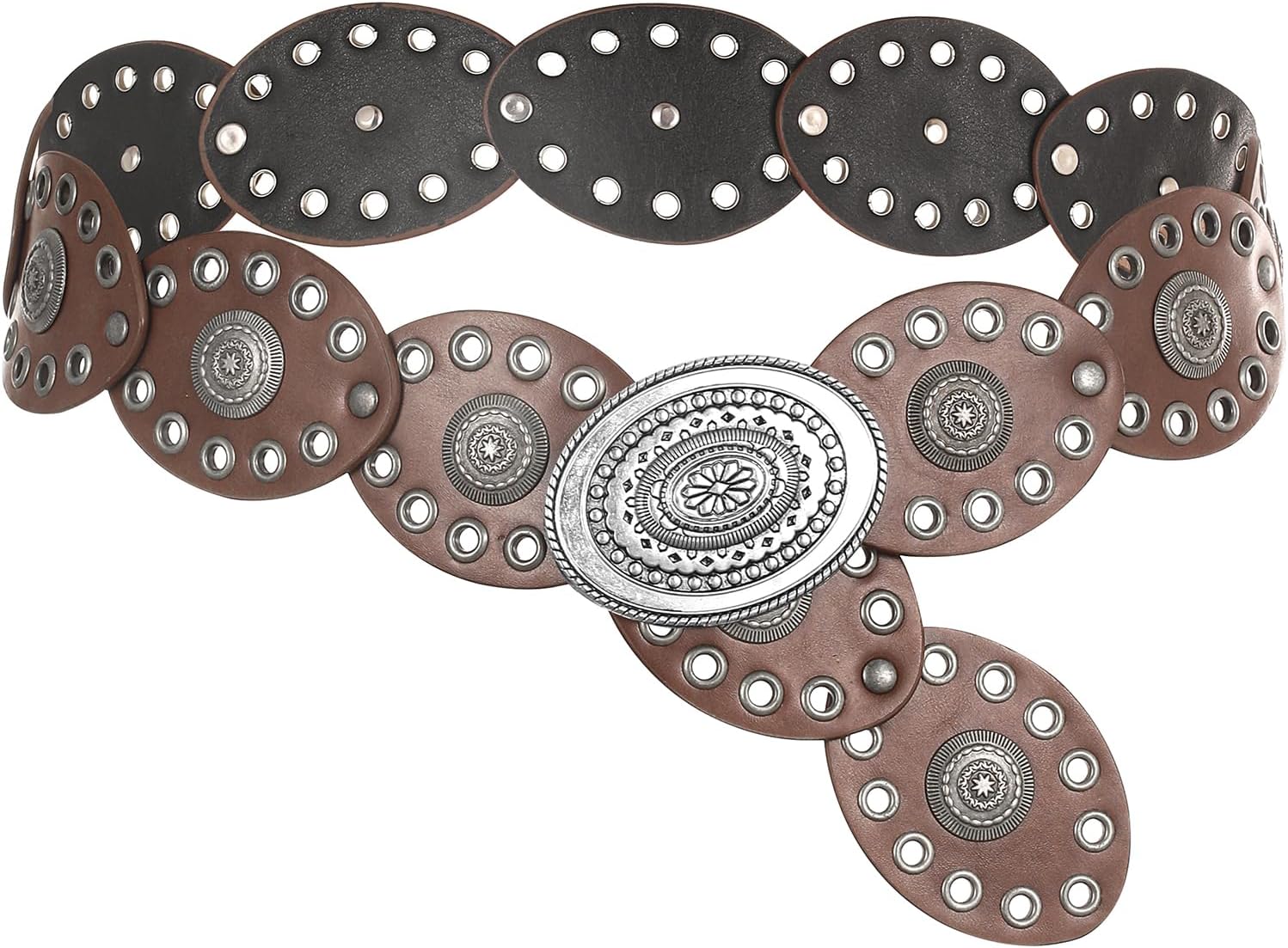 Western Belts for Women, Vintage Leather Belts Boho Waist Belts Concho for Dress Jeans Country Concert Outfit - Image 6