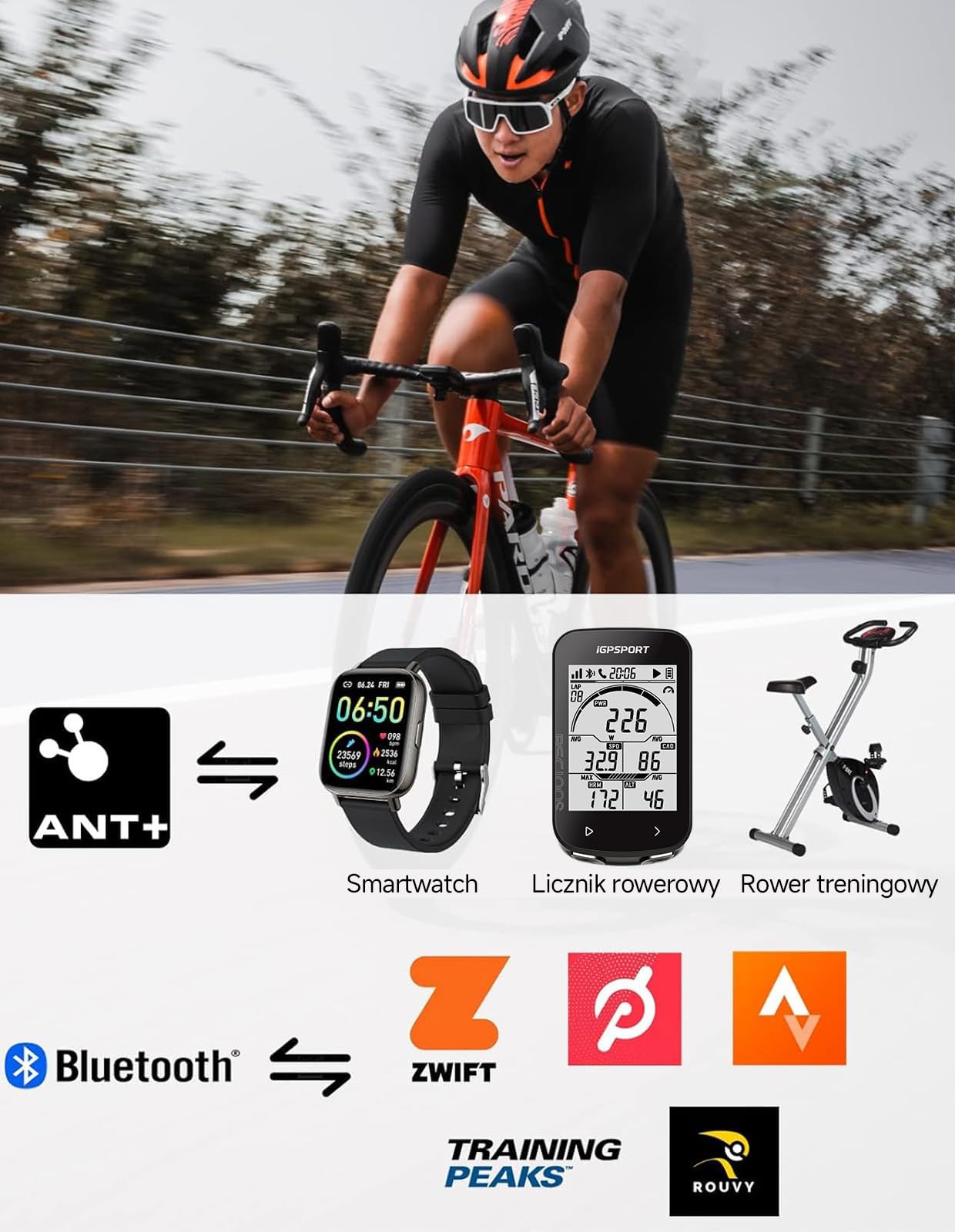 iGPSPORT CAD70/SPD70 Czujnik kadencji prędkości Ant+ Bluetooth Czujnik rowerowy Czujnik rowerowy IP67, wodoodporny, kompatybilny z komputerem rowerowym GPS
