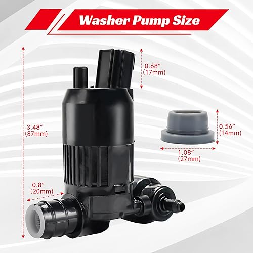 Miniatura 33 de OTUAYAUTO - Bomba de limpiaparabrisas para Jeep, Dodge, Chrysler, Volkswagen, Audi, BMW, Chevrolet, Ford, estilo original de fábrica con ojales