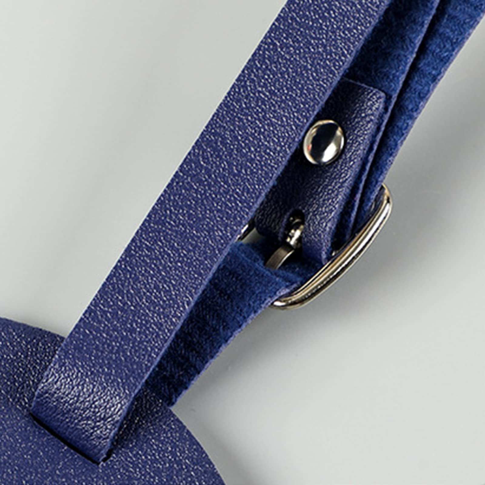 4 Etichette Valigie In Pelle PU Blu - Targhette Con Nome E Indirizzo, Antiperdita Bagagli - Foto 8