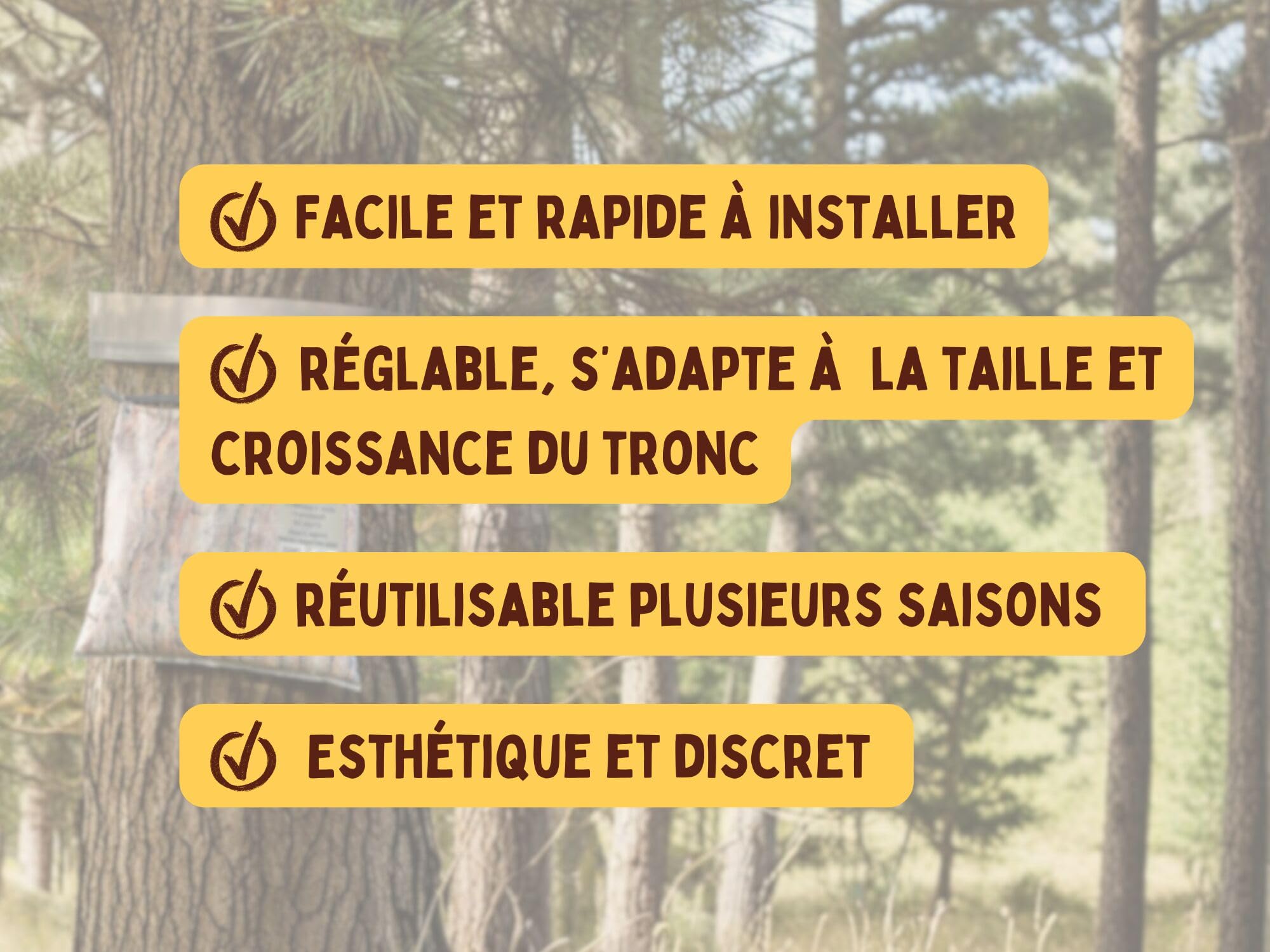 SOLABIOL Piège Chenilles Processionnaires Du Pin - Kit Complet | Collier Réglable & Réutilisable - Installation Rapide - ⌀ 55cm - 175cm de circonférence SOCOPRO