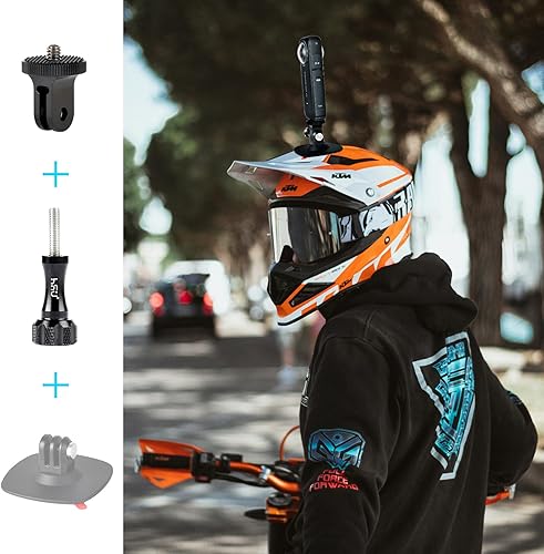 Vista 5 de HSU Adaptador de aluminio para trípode de cámara, soporte de cámara de 1/4 "- 20 con tornillo de aluminio, adaptador de trípode compatible