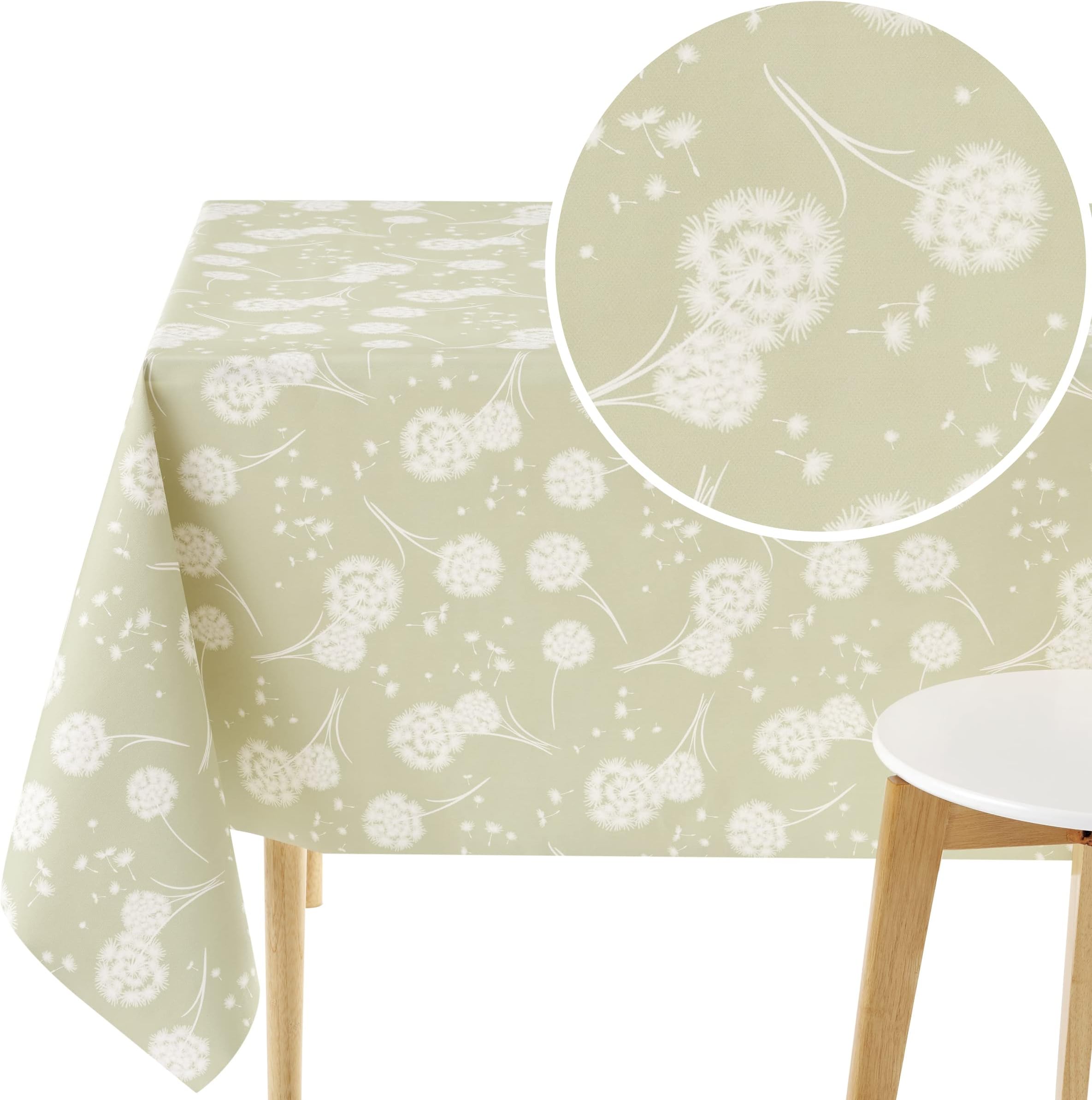 Karina Home Honesty Floral Linen Tex Wipe Clean Tablecloth Vinyl PVC