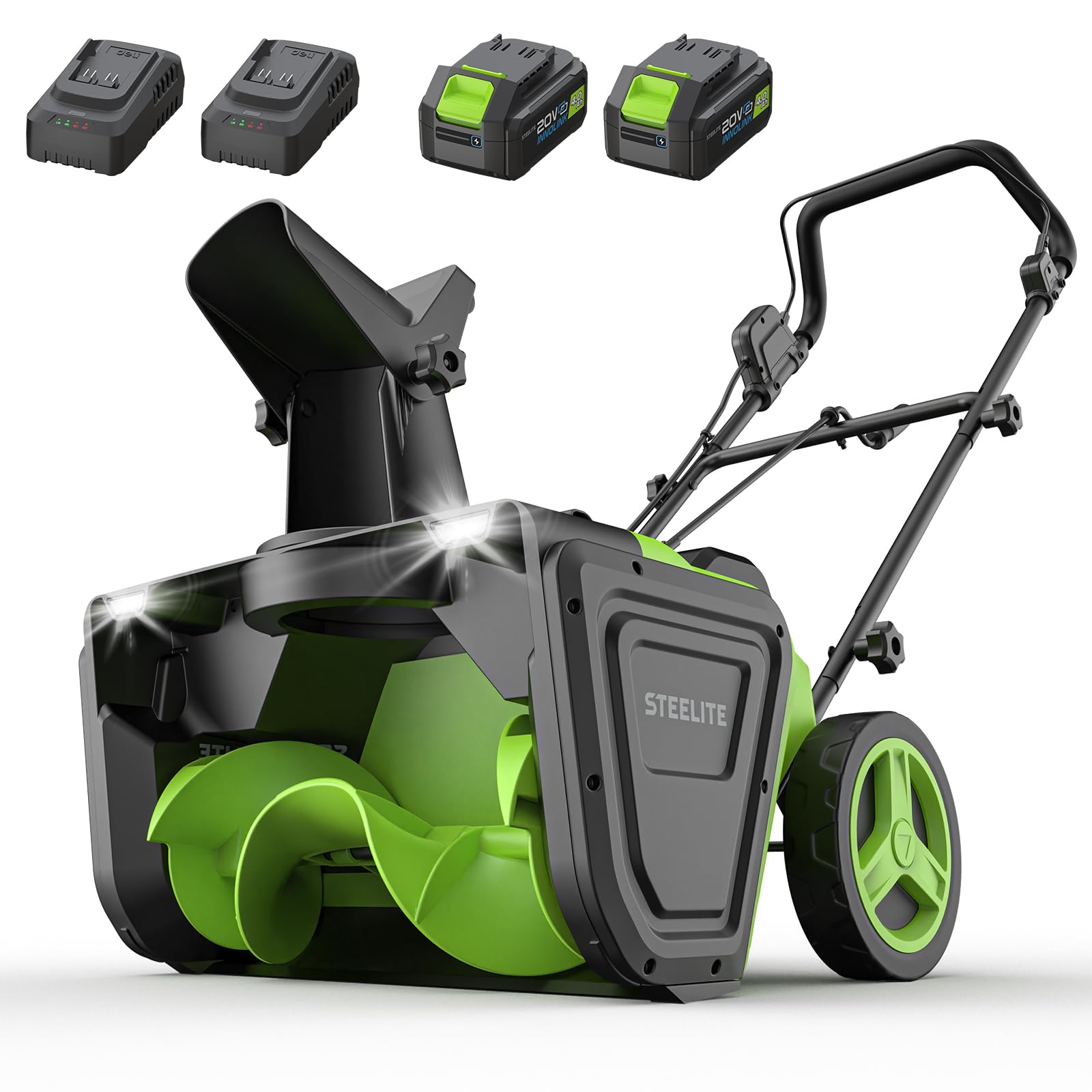 Amazon.com : 2 x 20V STEELITE Cordless Snow Blower, 20-Inch Snow
