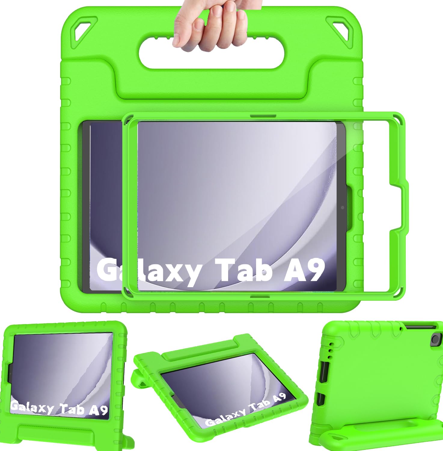 BMOUO Kids Case for Samsung Galaxy Tab A7 Lite 8.7 inch 2021(SM-T220/T225),Galaxy Tab A7 Lite Case,Shockproof Lightweight Convertible Handle Stand Case for Samsung Galaxy Tab A7 Lite 8.7" 2021,Green