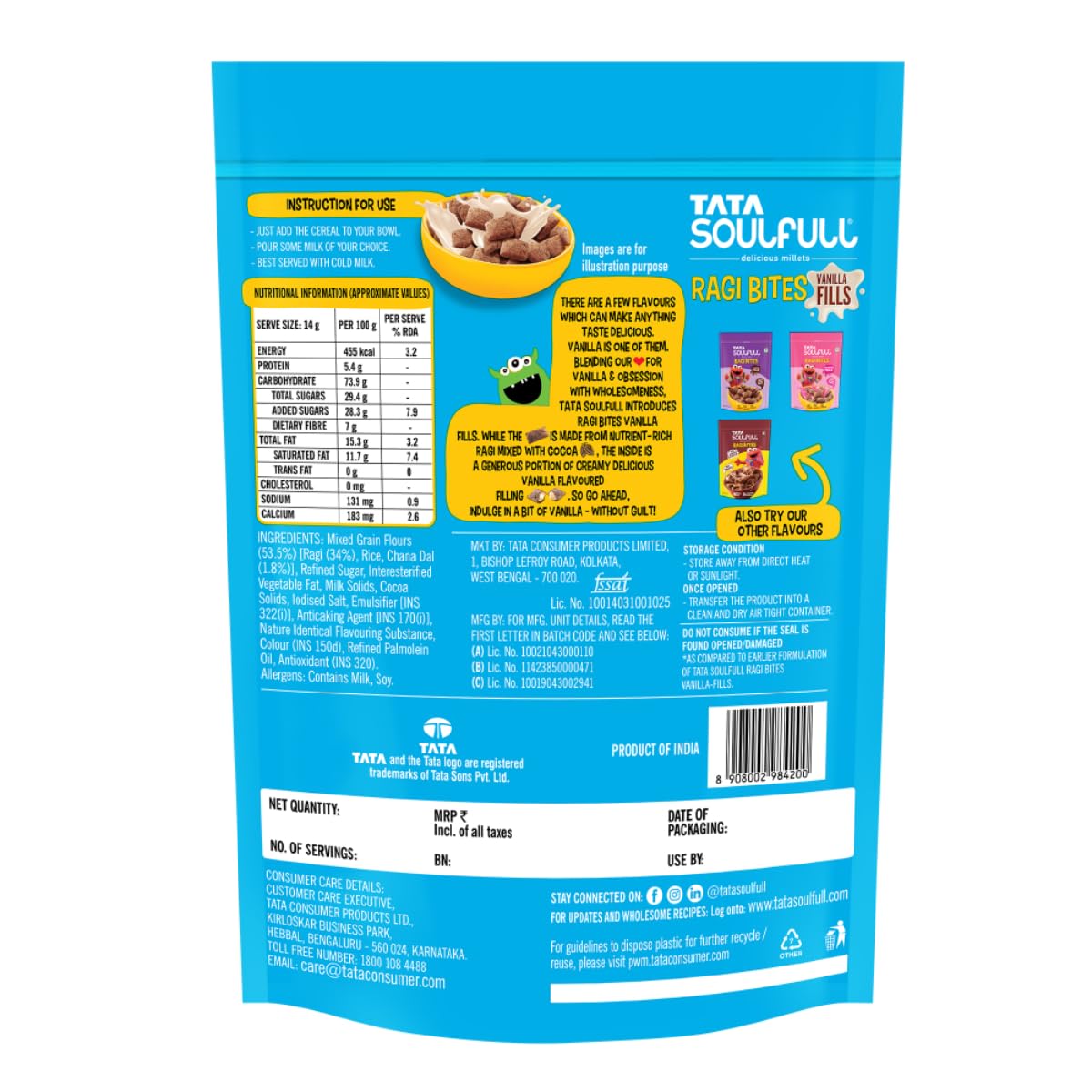 Tata Soulfull Ragi Bites Vanilla Fills, 250g - Image 2 thumbnail