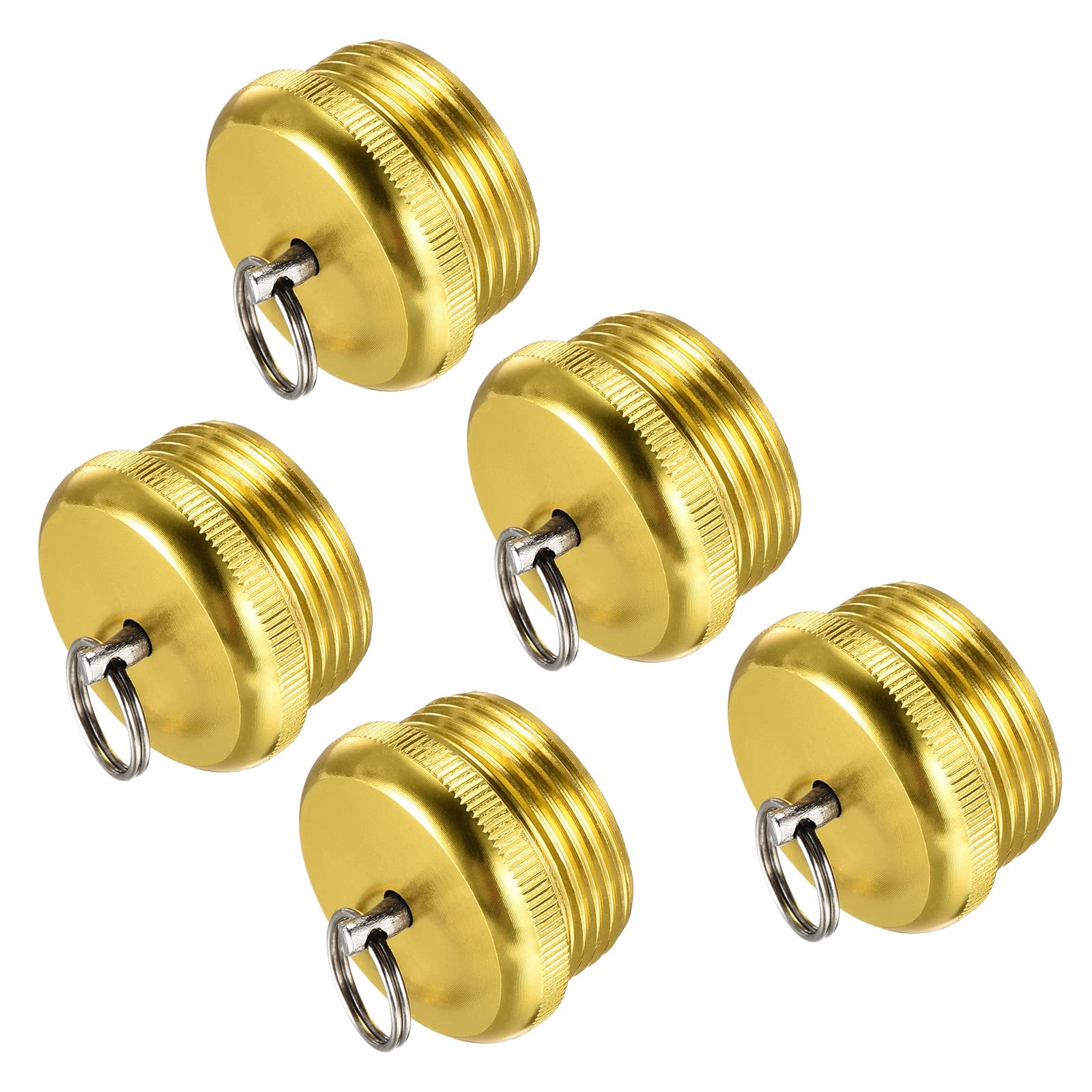 PATIKIL 20.5mm Dia Cappuccio Terminale Canna Pesca 5Pezzi Protezione Placcata Rame per Costruzione Riparazione Canna