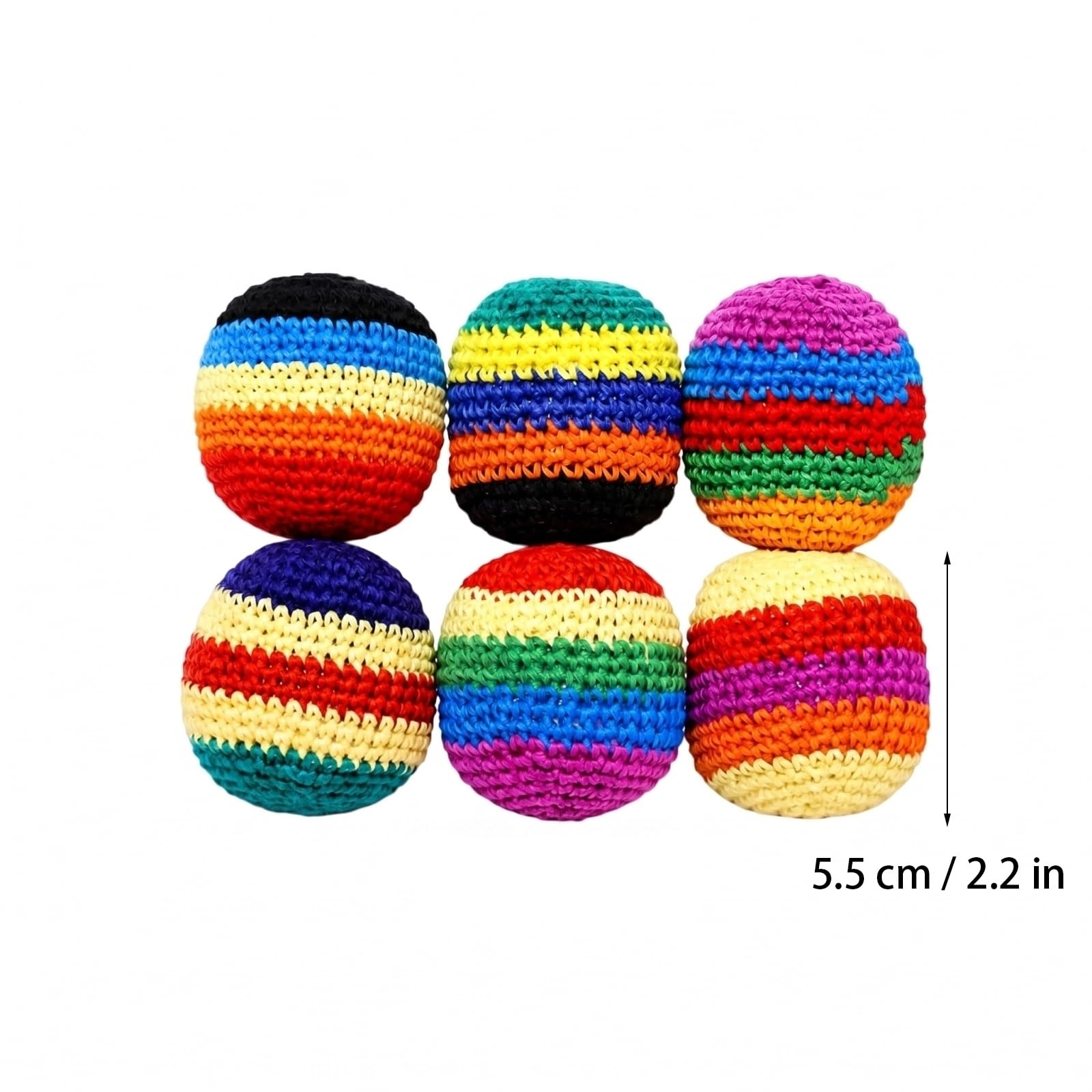Generisch Hacky Sack Gestrickte Jonglierbälle Erwachsene Footbag Hackisack Bälle Juggling Balls für Anfänger & Profis, 6 Stück