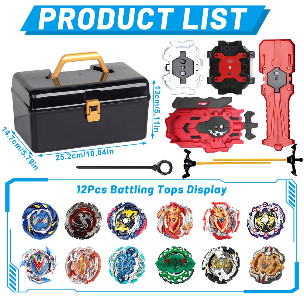 X Set Da Battaglia per Trottole a Scatola, Set Da Battle Spinner, 12