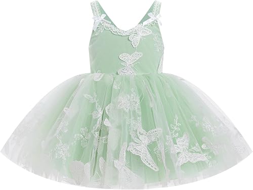 IDOPIP Toddler Baby Girls Butterfly Tutu Dress Princess Butterfly 1st Birthday P