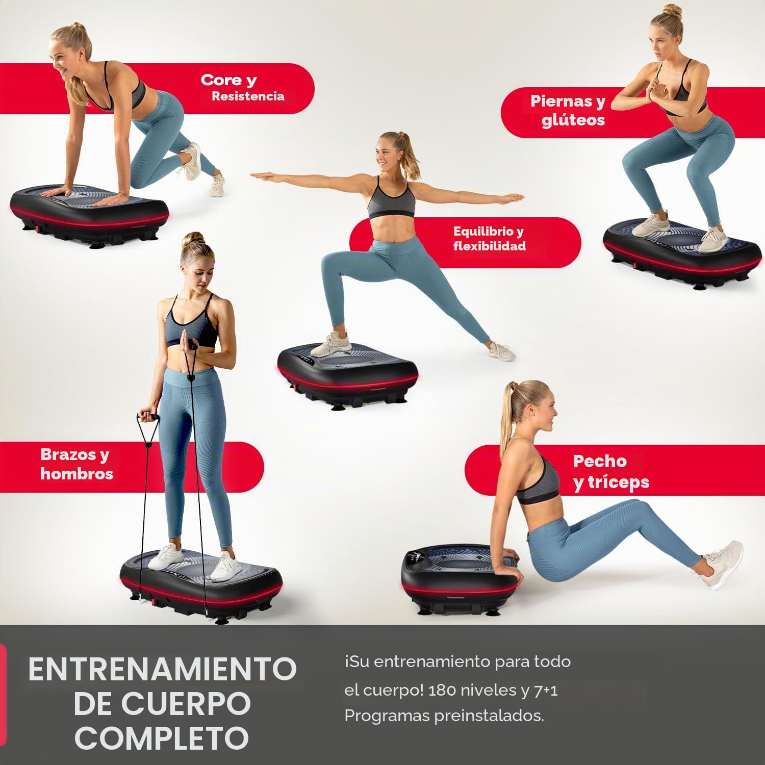 Sportstech - VP500 Plataforma Vibratoria, 4D Premium Plataforma Vibraciãn Muscular, Smart Plataforma Vibratoria Fitness con Digital Touch Integrado, Accionado por 3 Motores, 60 Niveles de Velocidad