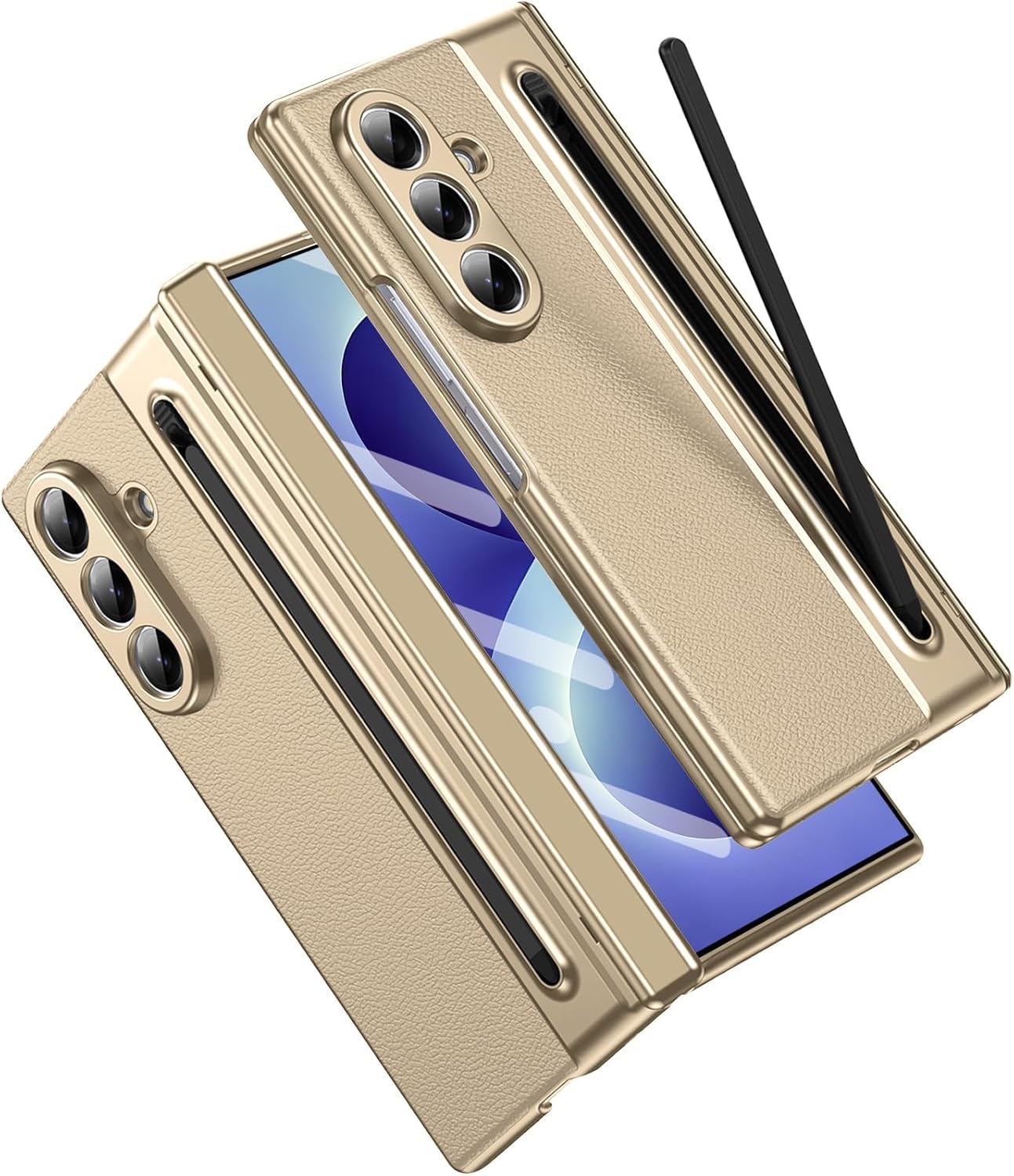 Hybird Shockproof Back Cover Case for Samsung Galaxy Z Fold 8 5G | Hing | S Pen Holder | Leather Hard Back Cover Case for Samsung Galaxy Z Fold8 5G (White, Samsung Galaxy Z Fold 8) — Amazon image 5