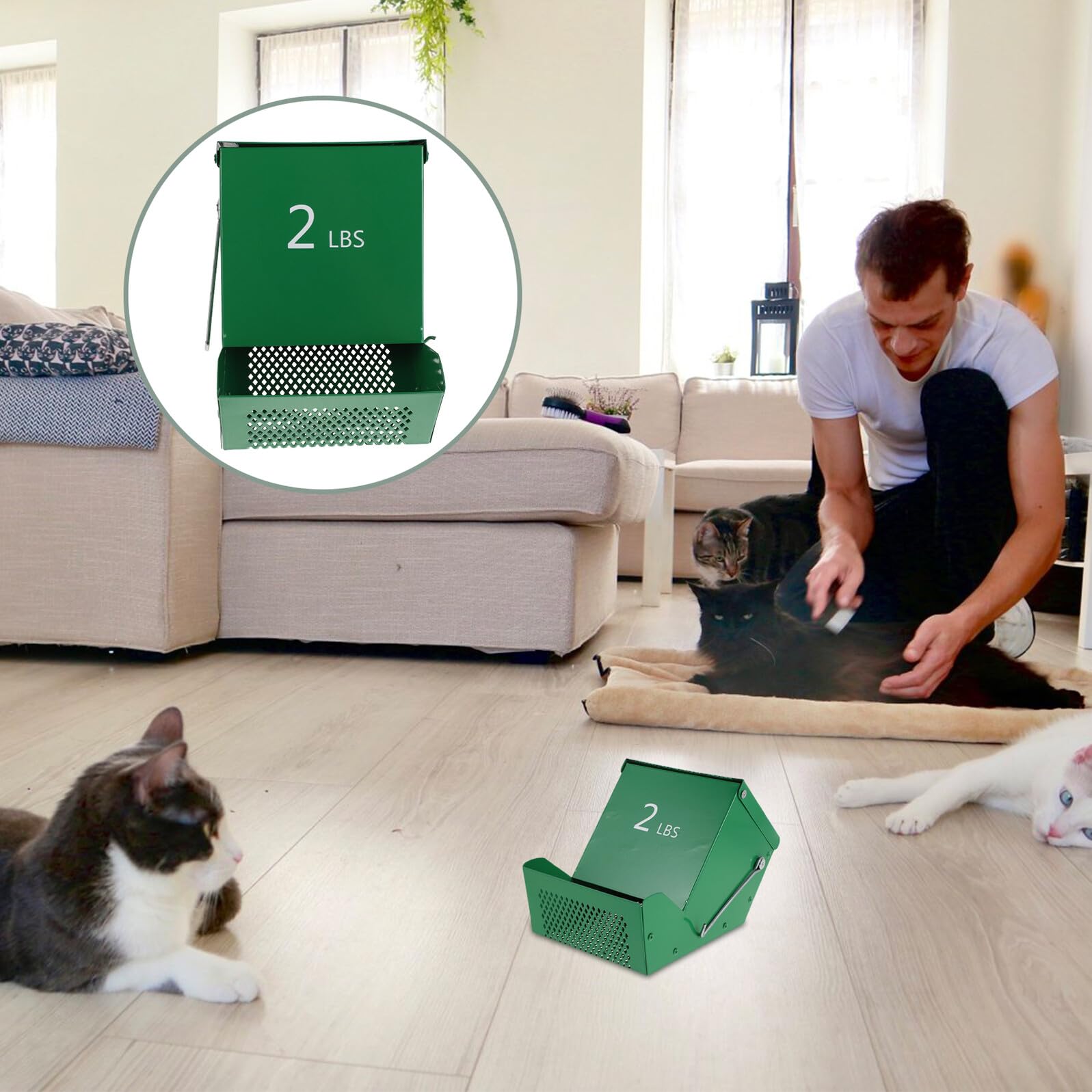 ARTIBETTER Juego 2 Comederos Metálicos para Jaulas de Animales Pequeños con Tapa Hermética Dispensador de Comida para Conejos Cobayas y Hámsteres Comedero para Mascotas Pequeñas