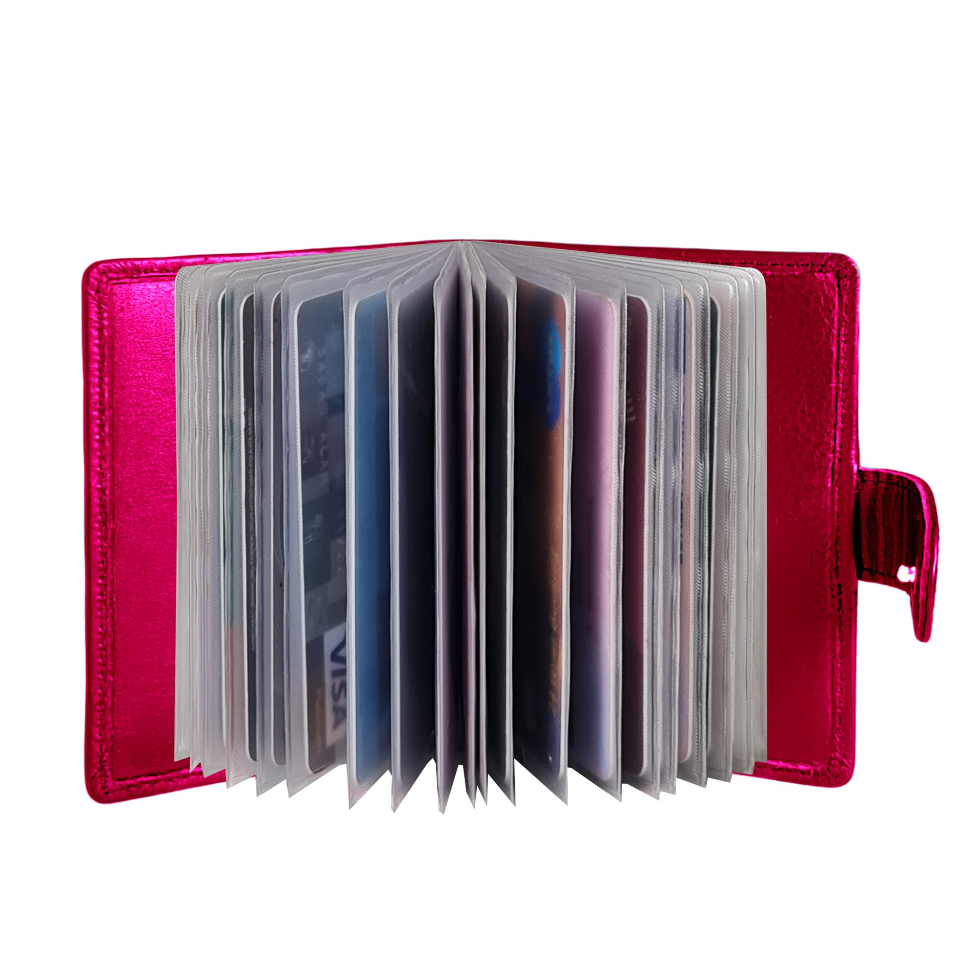 StarHide Portefeuille En Cuir Véritable Multicolore Avec Fermeture éclair - 5535, Fuchsia/multicolore, Portefeuille RFID