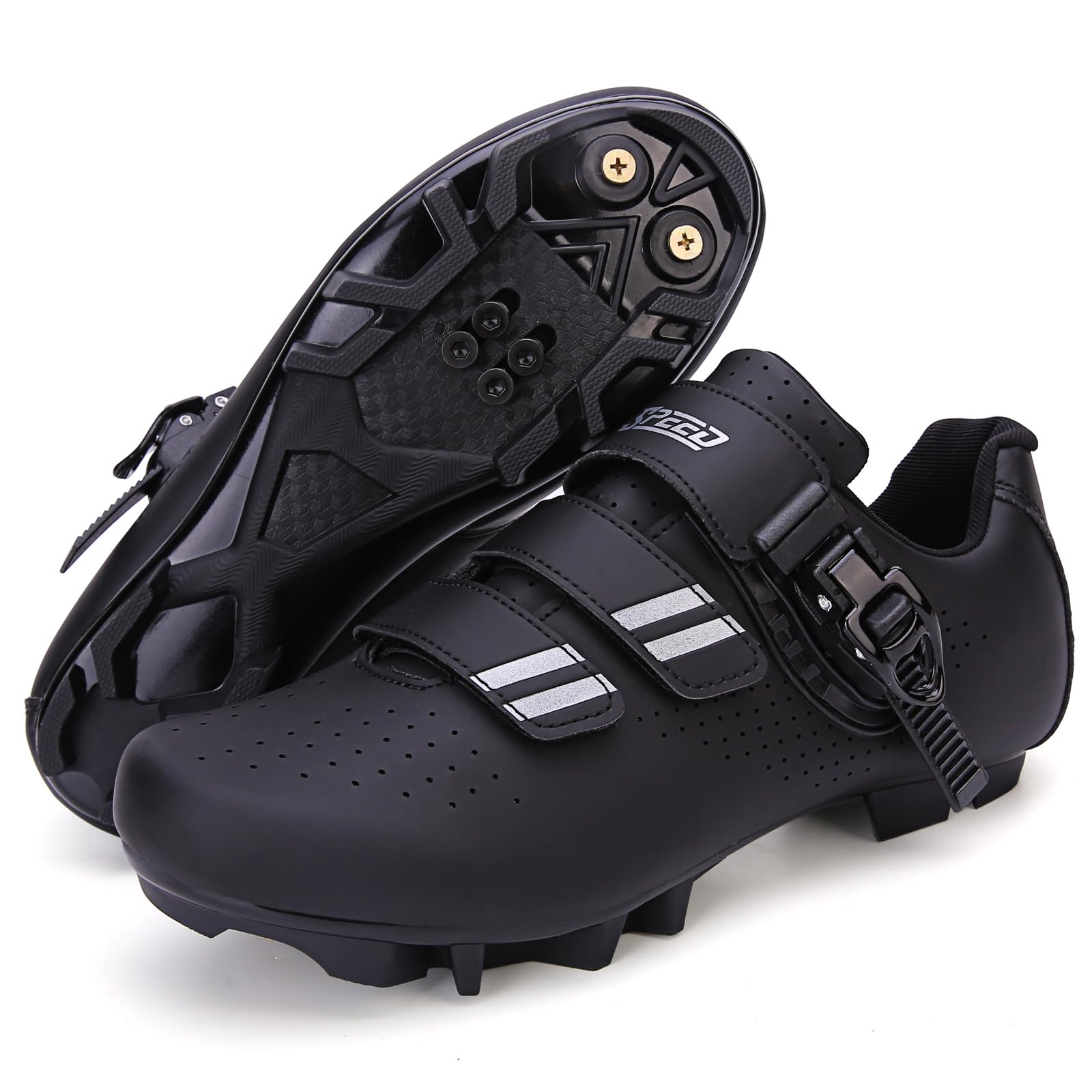 Hixingo Scarpe da Ciclismo Donna Uomo, Scarpe da Mountain Bike per Bici da Strada, Scarpe MTB Road SPD Scarpe da Ciclismo da Bici Compatibile, Scarpe da Equitazione