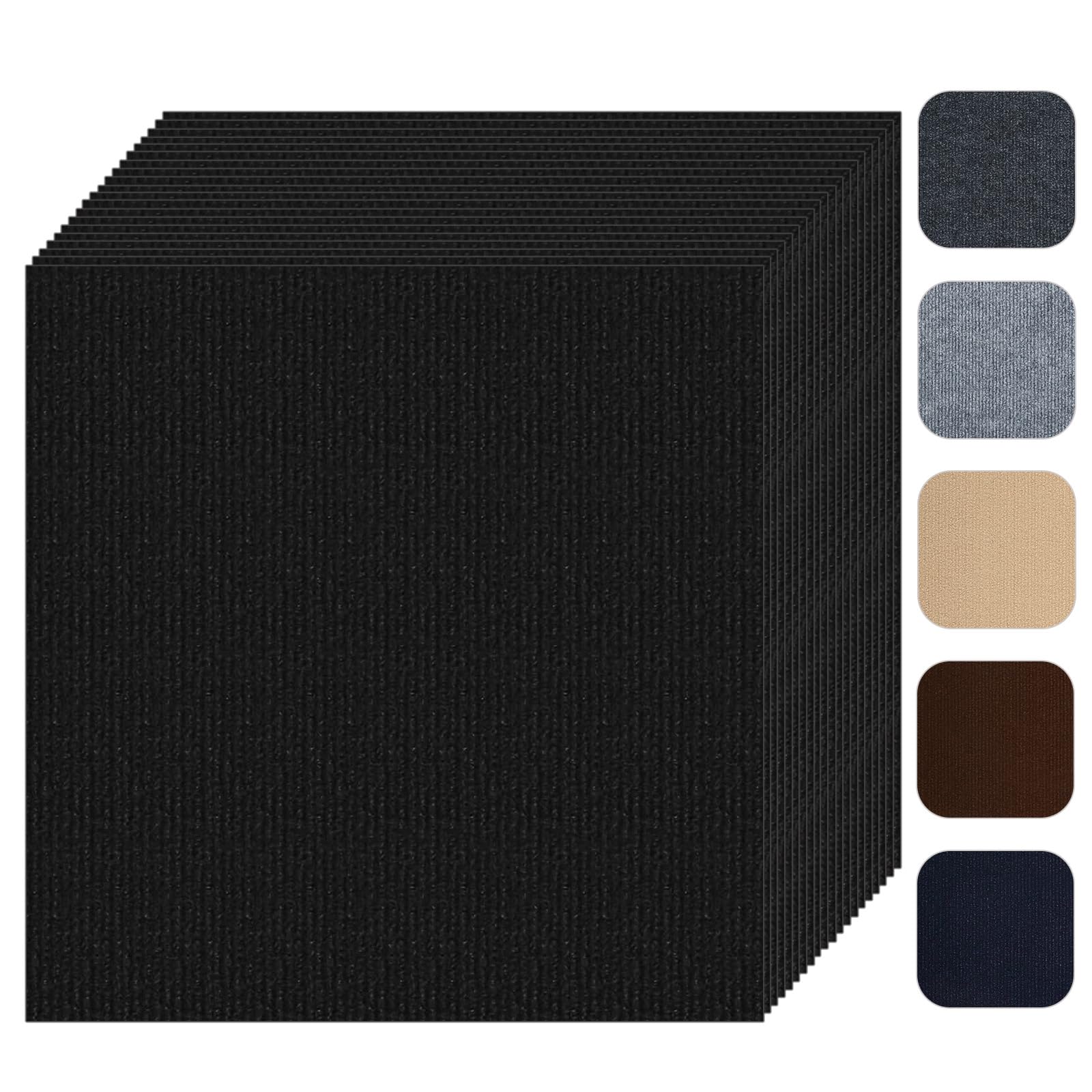 Self Adhesive Carpet Tile 20 Pcs 24" x 24" Peel and Stick Carpet Floor Tiles Non-Slip Carpet Squares Tiles DIY Installation for Living Room Bedroom