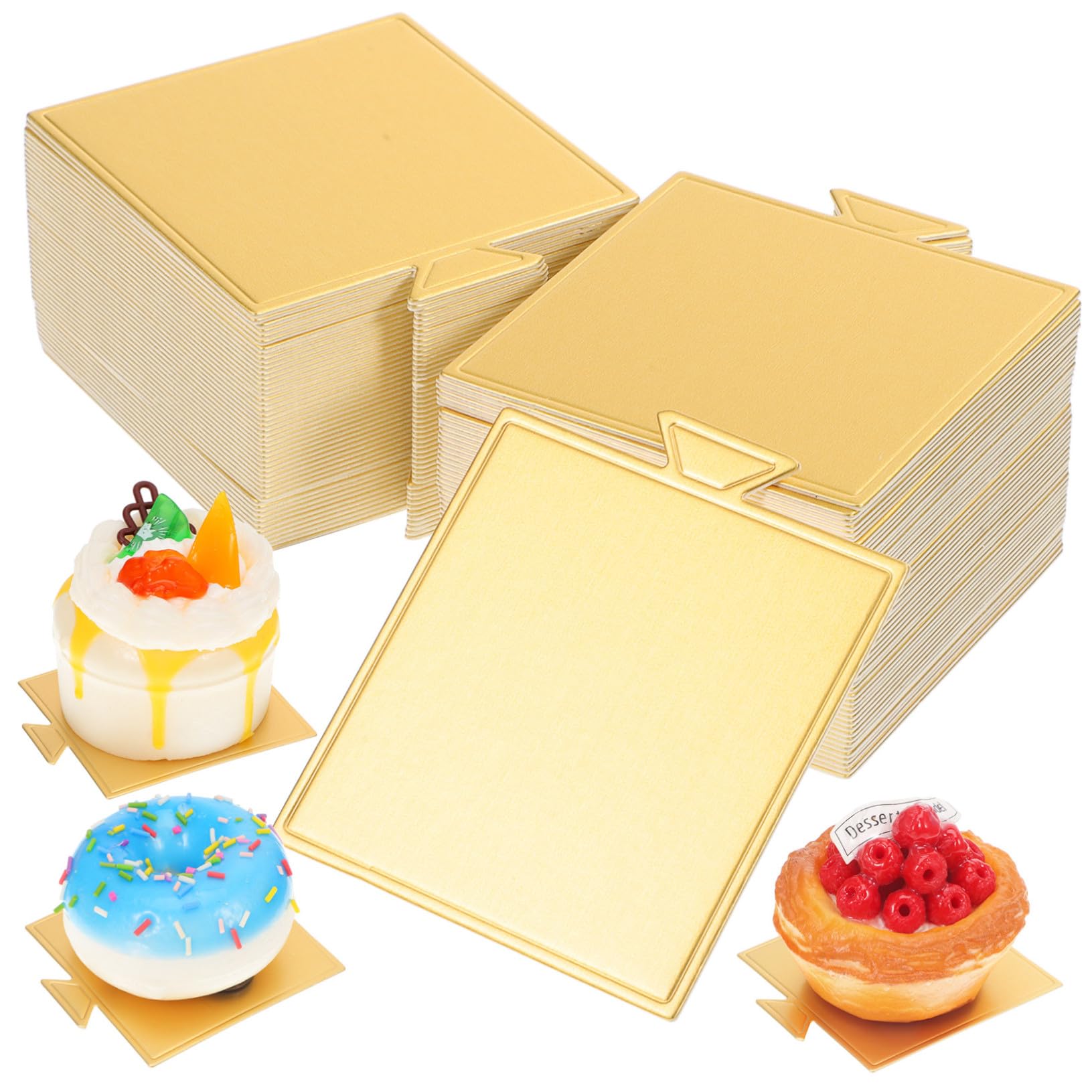 Tablas de Tartas Desechables Doradas 100 Hojas de Papel Cuadradas