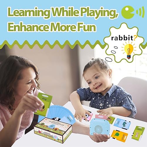 Miniatura 4 de Mazqetih Tarjetas flash para niños pequeños de 2 a 7 años 112 tarjetas electrónicas audibles juguetes educativos para hablar preescolar 224 palabras