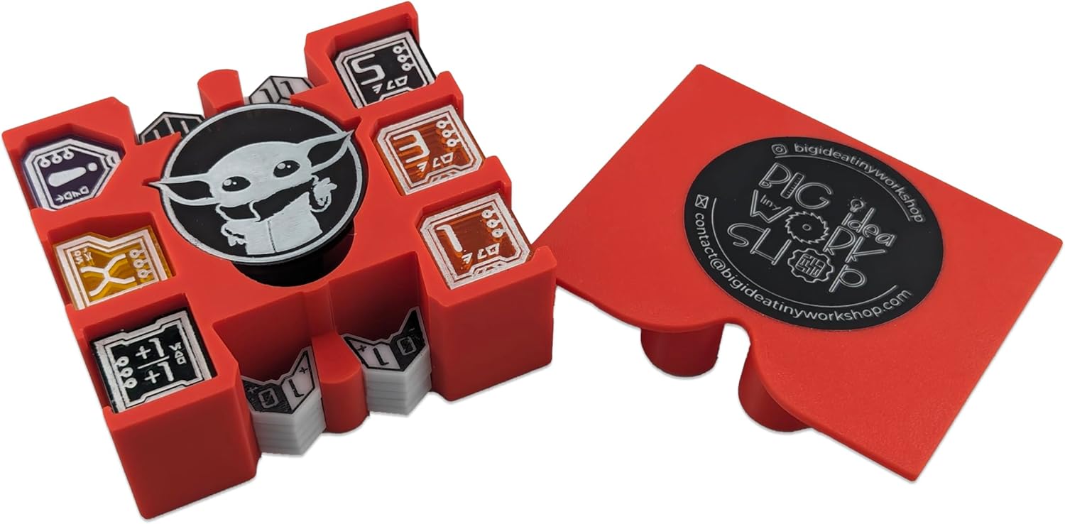 Token set compatible with star wars unlimited, fits inside the deck pod! (Black, Complete Dice Version)
